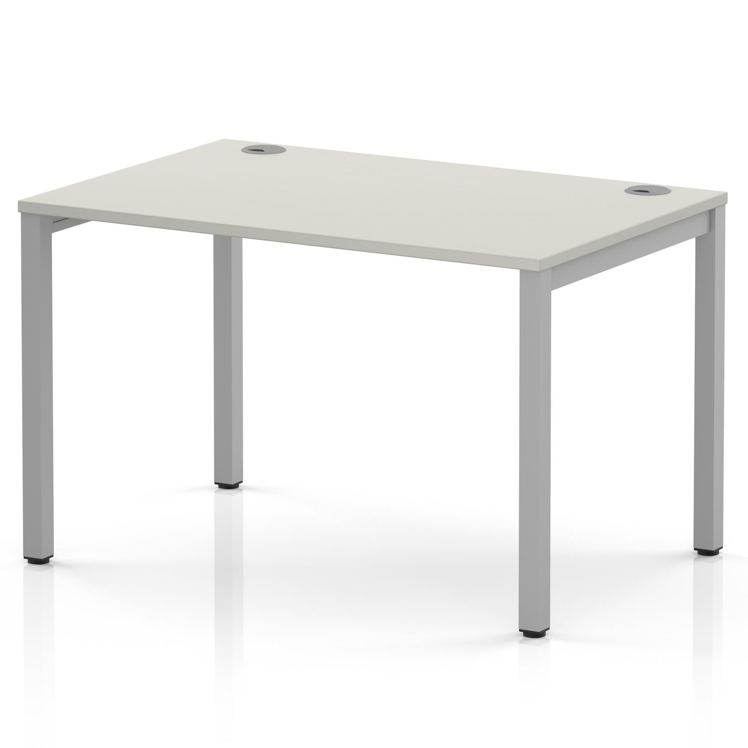 Impulse Bench Single Row 1200 Silver Frame Office Bench Desk Dove Grey