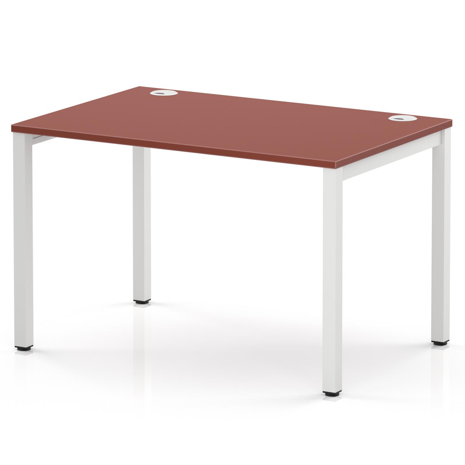 Impulse Bench Single Row 1200 White Frame Office Bench Desk Brick Red Impulse Bench Single Row 1200 White Frame Office Bench Desk Brick Red
