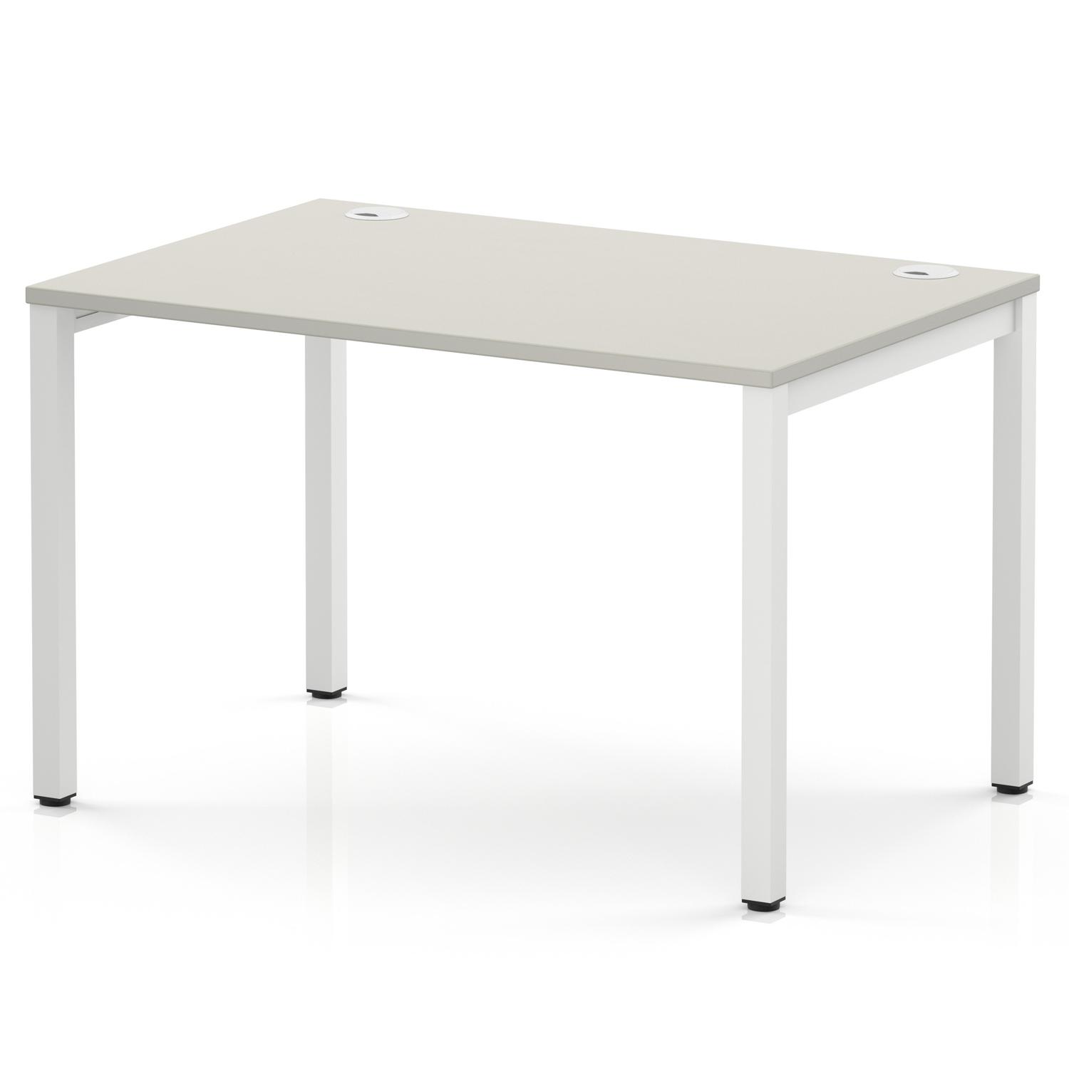 Impulse Bench Single Row 1200 White Frame Office Bench Desk Dove Grey Impulse Bench Single Row 1200 White Frame Office Bench Desk Dove Grey