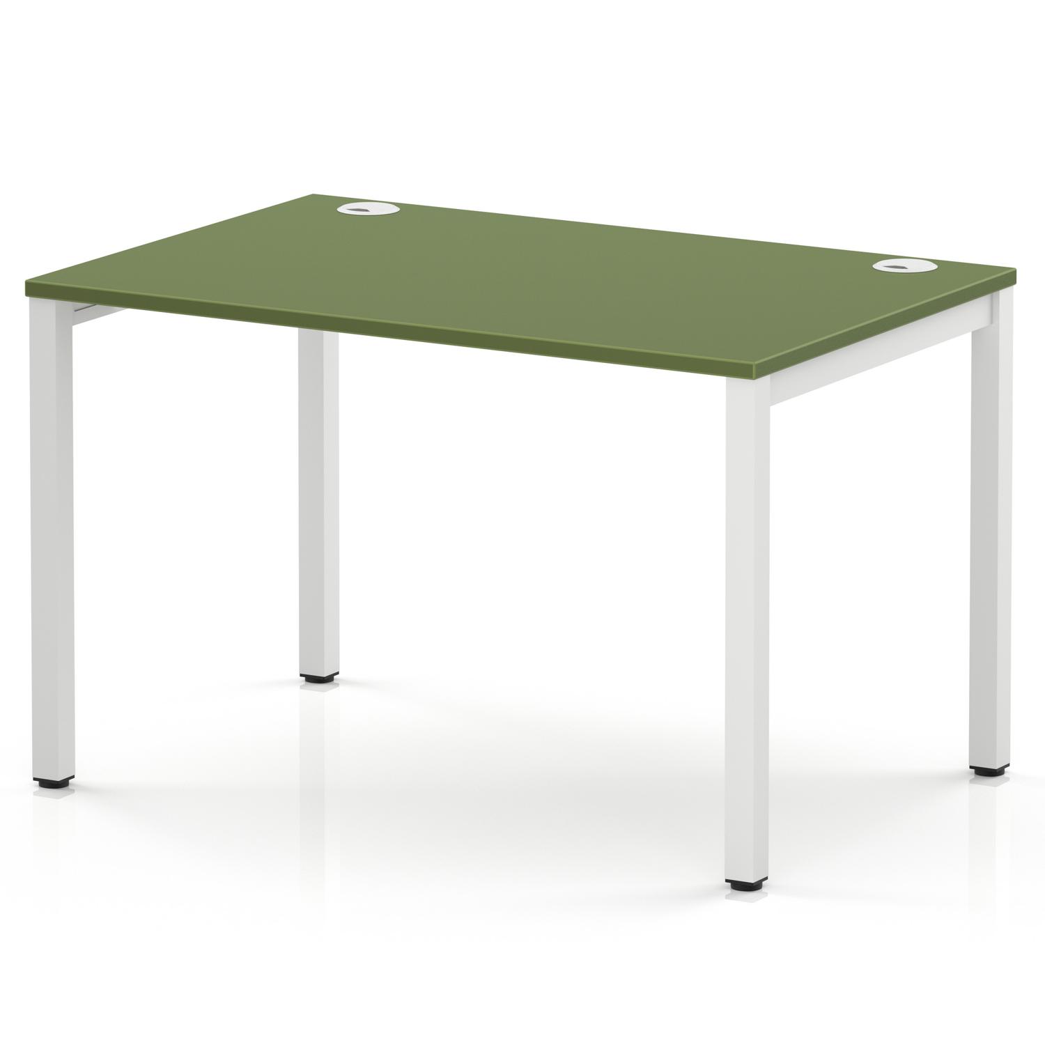 Impulse Bench Single Row 1200 White Frame Office Bench Desk Moss Green Impulse Bench Single Row 1200 White Frame Office Bench Desk Moss Green