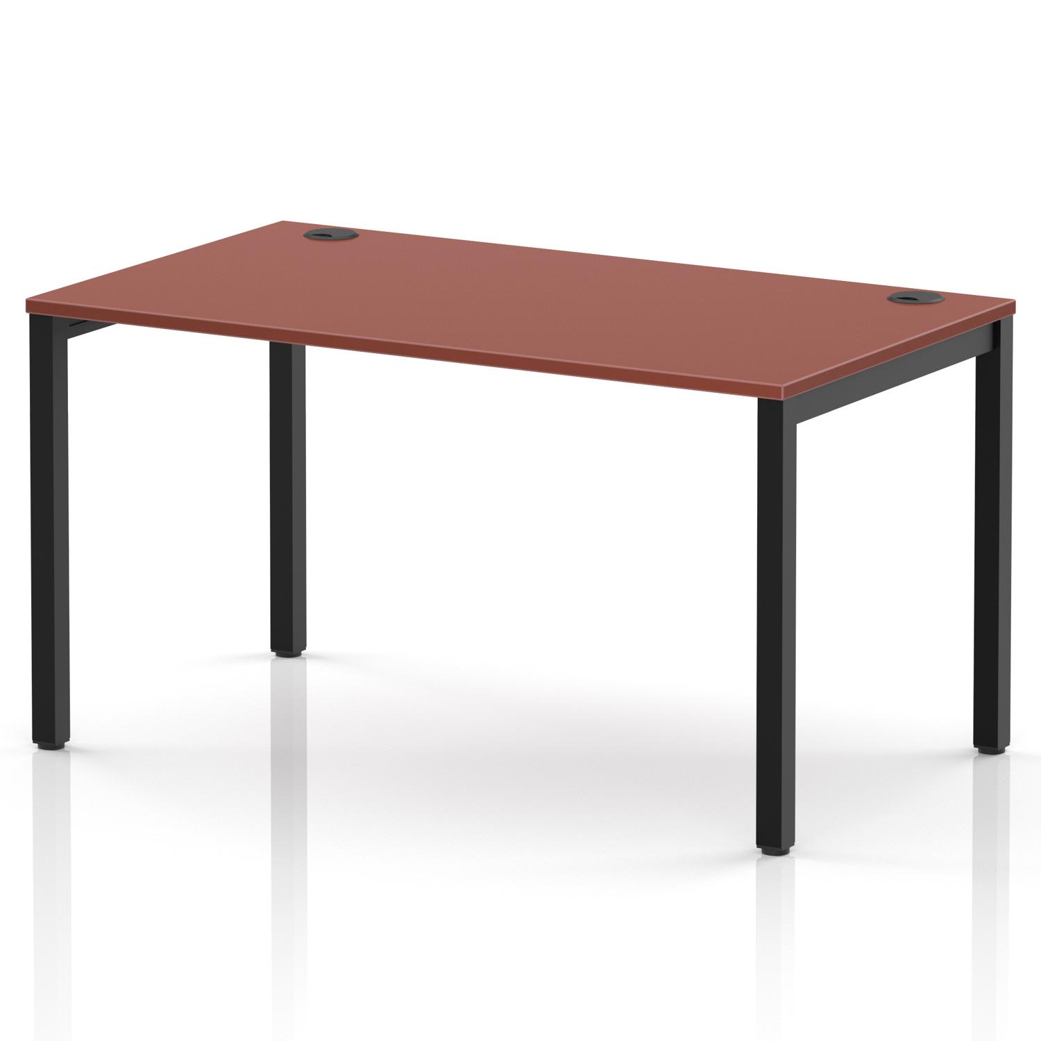 Impulse Bench Single Row 1400 Black Frame Office Bench Desk Brick Red Impulse Bench Single Row 1400 Black Frame Office Bench Desk Brick Red