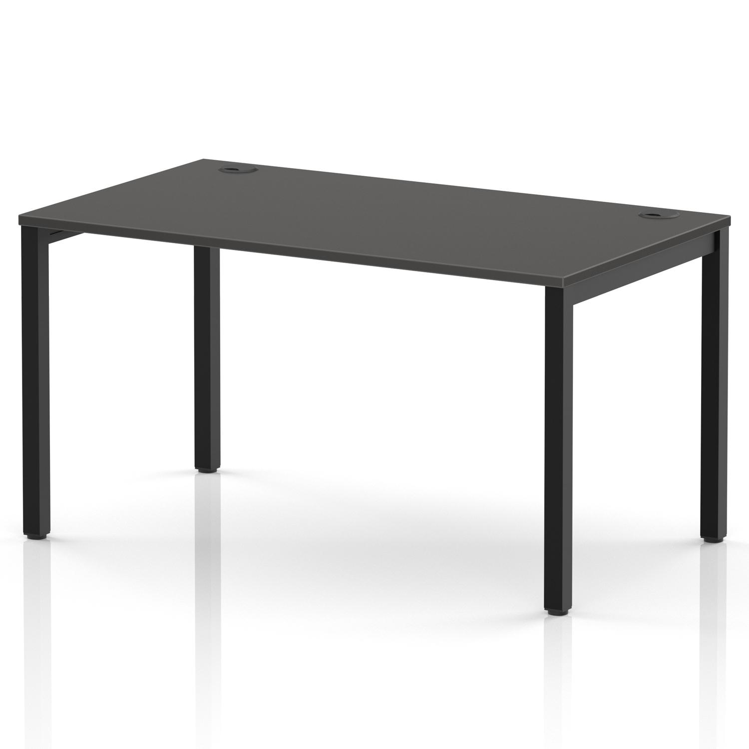 Impulse Bench Single Row 1400 Black Frame Office Bench Desk Carbon Grey Impulse Bench Single Row 1400 Black Frame Office Bench Desk Carbon Grey