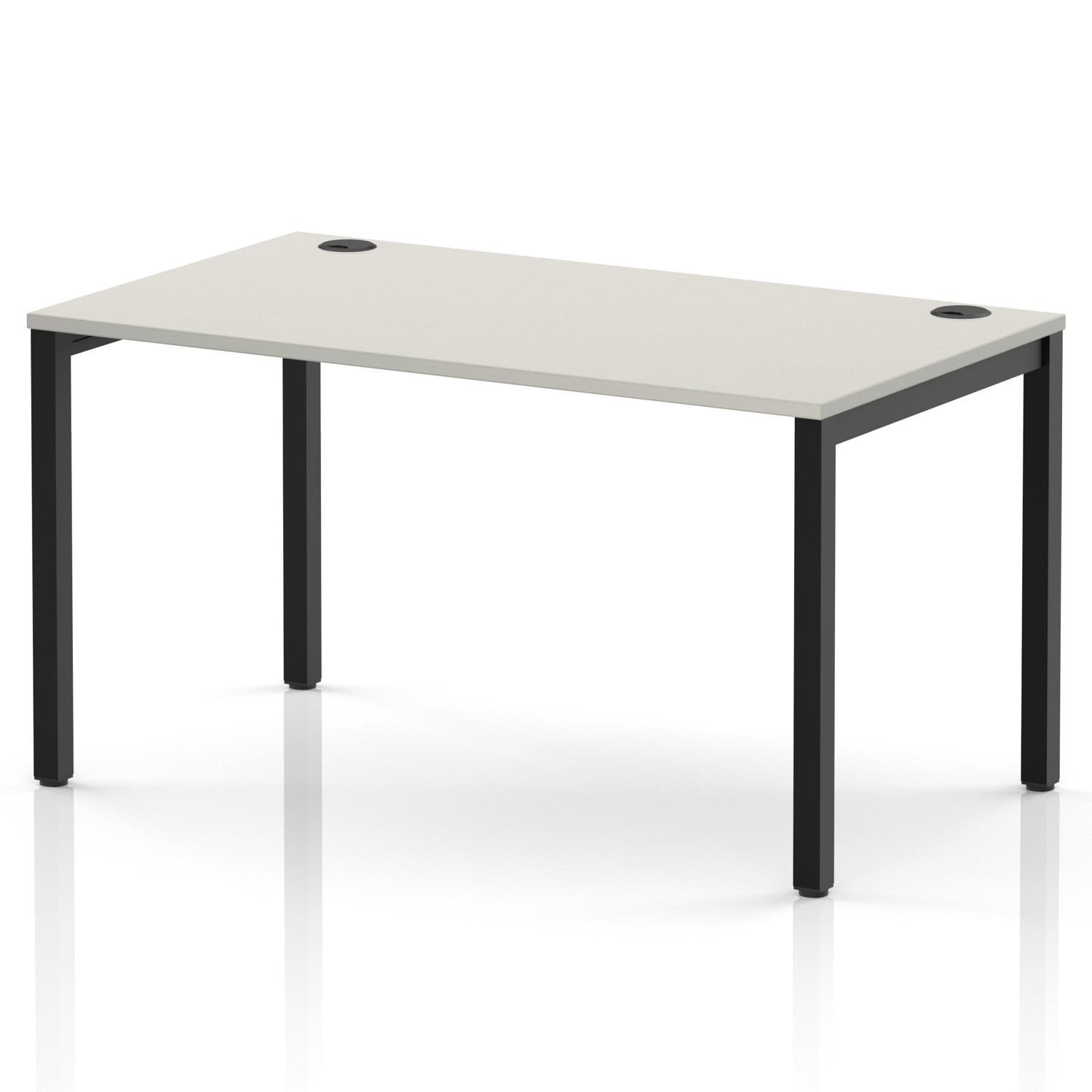 Impulse Bench Single Row 1400 Black Frame Office Bench Desk Dove Grey Impulse Bench Single Row 1400 Black Frame Office Bench Desk Dove Grey