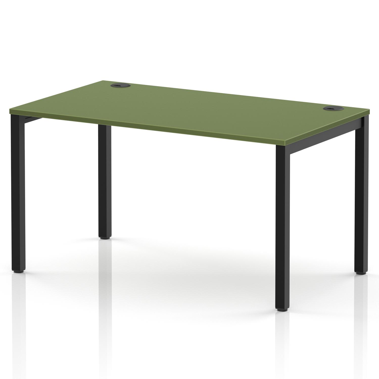 Impulse Bench Single Row 1400 Black Frame Office Bench Desk Moss Green Impulse Bench Single Row 1400 Black Frame Office Bench Desk Moss Green