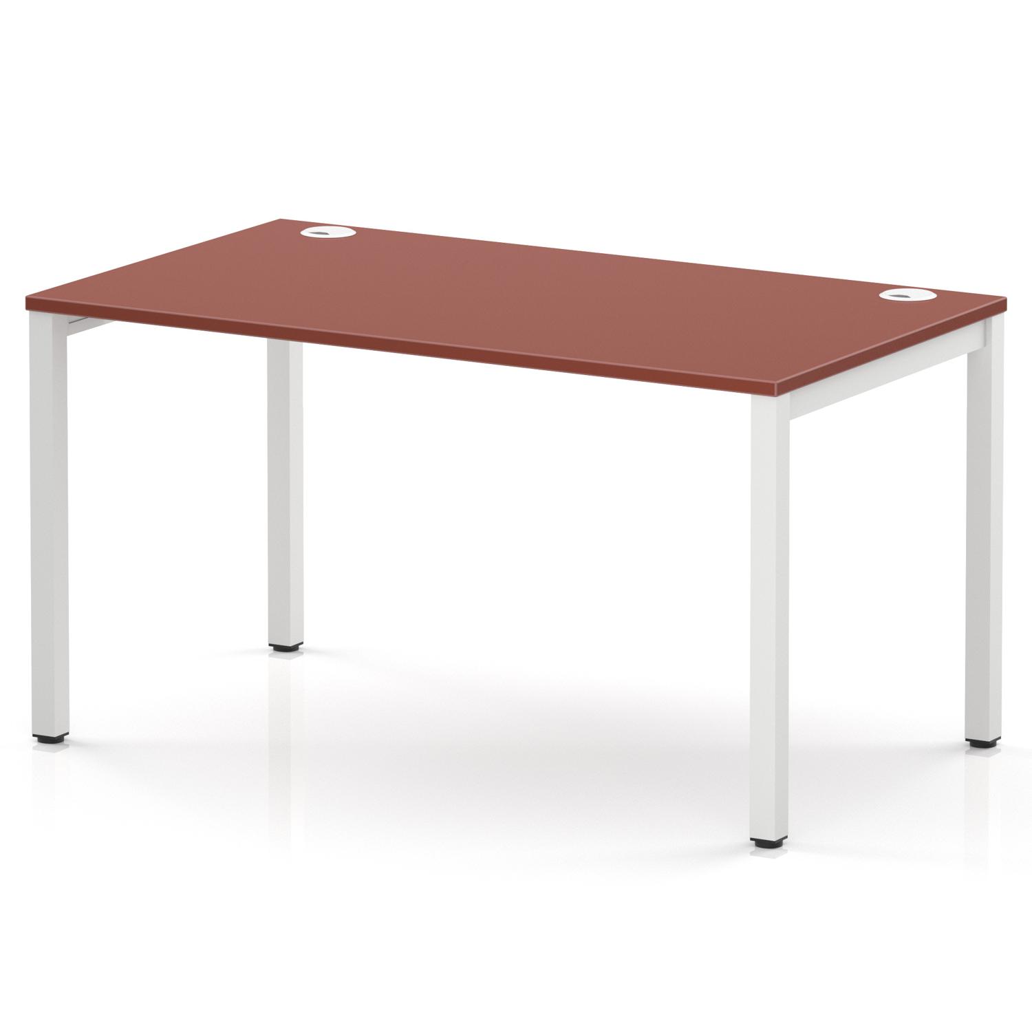 Impulse Bench Single Row 1400 White Frame Office Bench Desk Brick Red Impulse Bench Single Row 1400 White Frame Office Bench Desk Brick Red