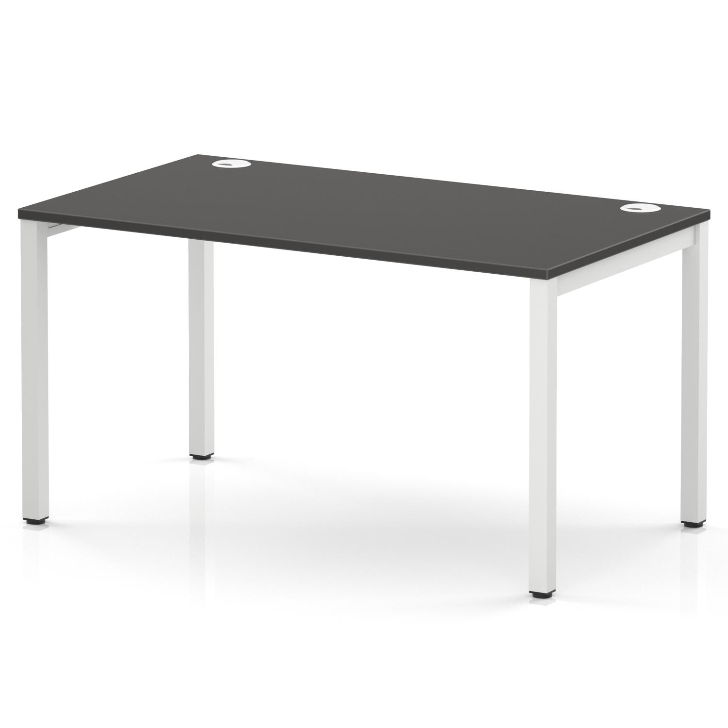 Impulse Bench Single Row 1400 White Frame Office Bench Desk Carbon Grey Impulse Bench Single Row 1400 White Frame Office Bench Desk Carbon Grey