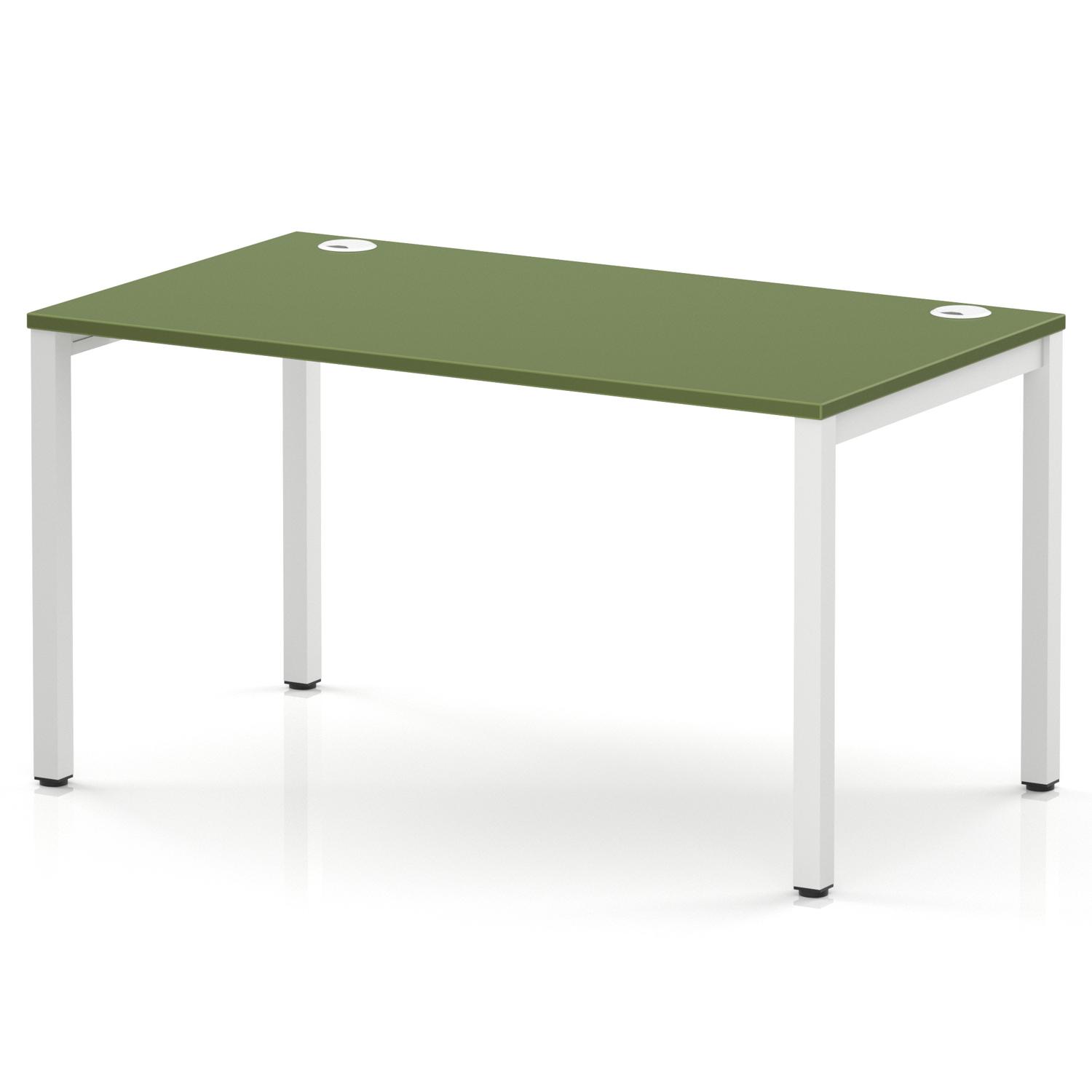 Impulse Bench Single Row 1400 White Frame Office Bench Desk Moss Green Impulse Bench Single Row 1400 White Frame Office Bench Desk Moss Green