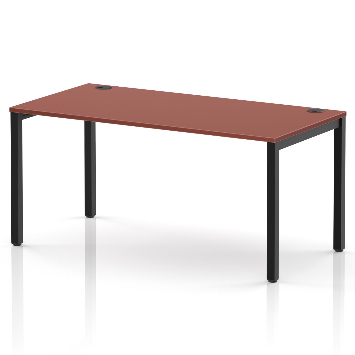 Impulse Bench Single Row 1600 Black Frame Office Bench Desk Brick Red Impulse Bench Single Row 1600 Black Frame Office Bench Desk Brick Red