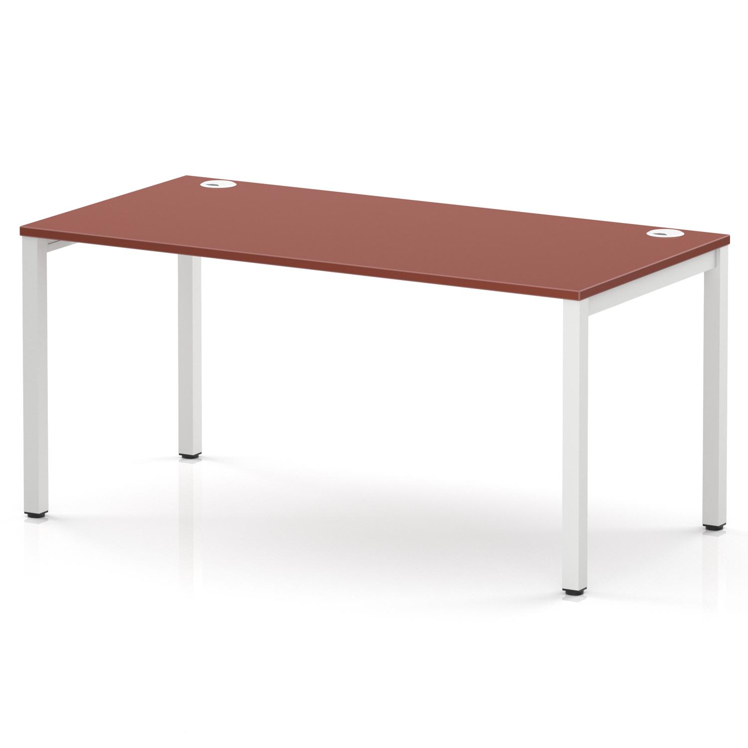 Impulse Bench Single Row 1600 White Frame Office Bench Desk Brick Red Impulse Bench Single Row 1600 White Frame Office Bench Desk Brick Red