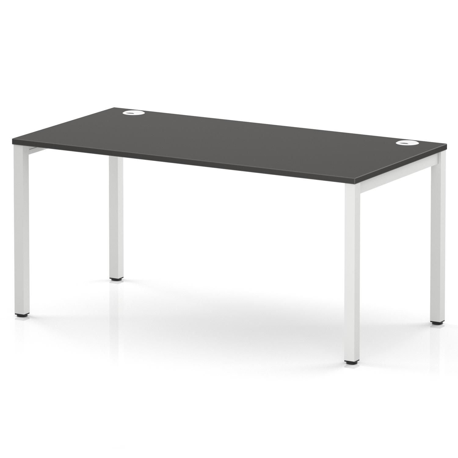 Impulse Bench Single Row 1600 White Frame Office Bench Desk Carbon Grey Impulse Bench Single Row 1600 White Frame Office Bench Desk Carbon Grey