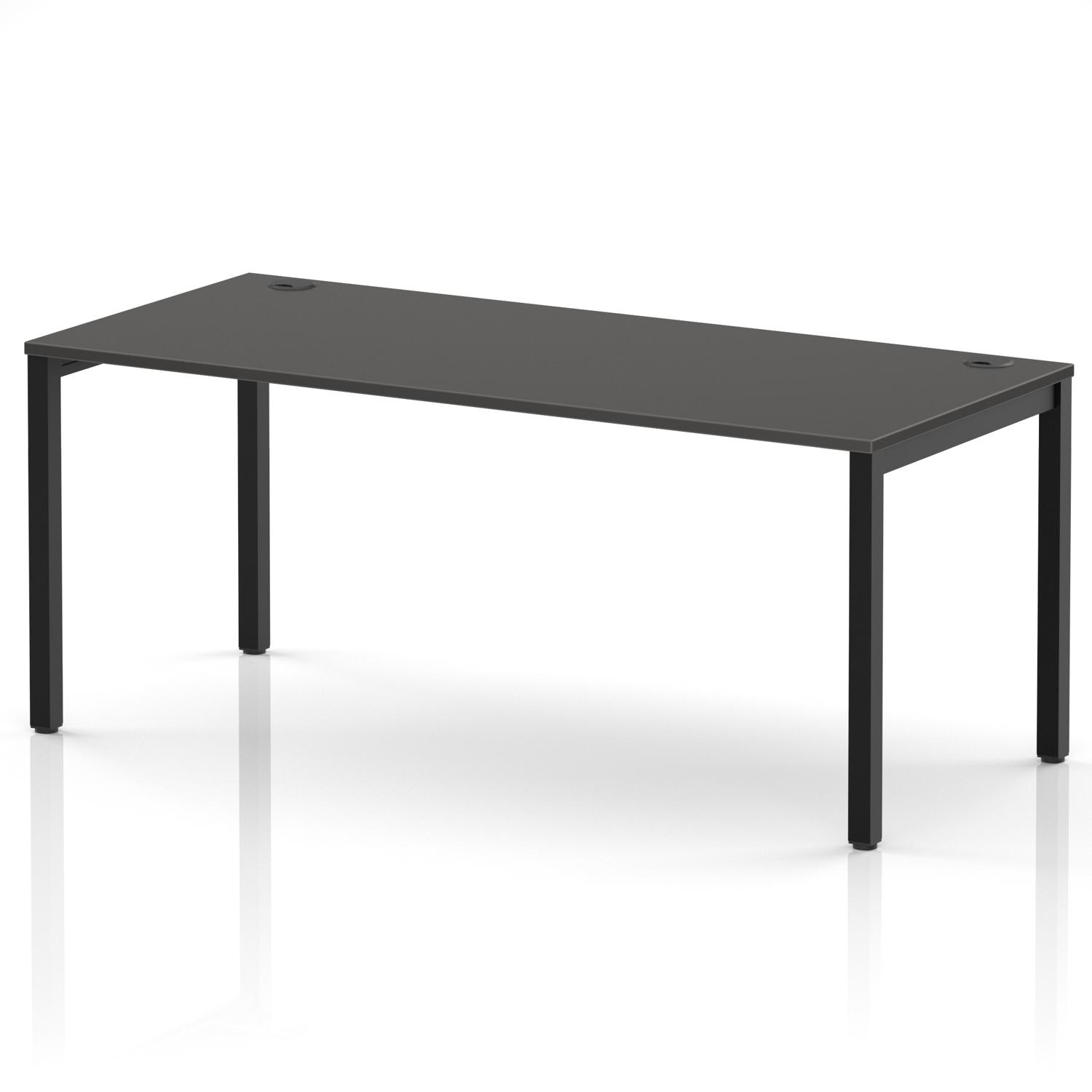 Impulse Bench Single Row 1800 Black Frame Office Bench Desk Carbon Grey Impulse Bench Single Row 1800 Black Frame Office Bench Desk Carbon Grey