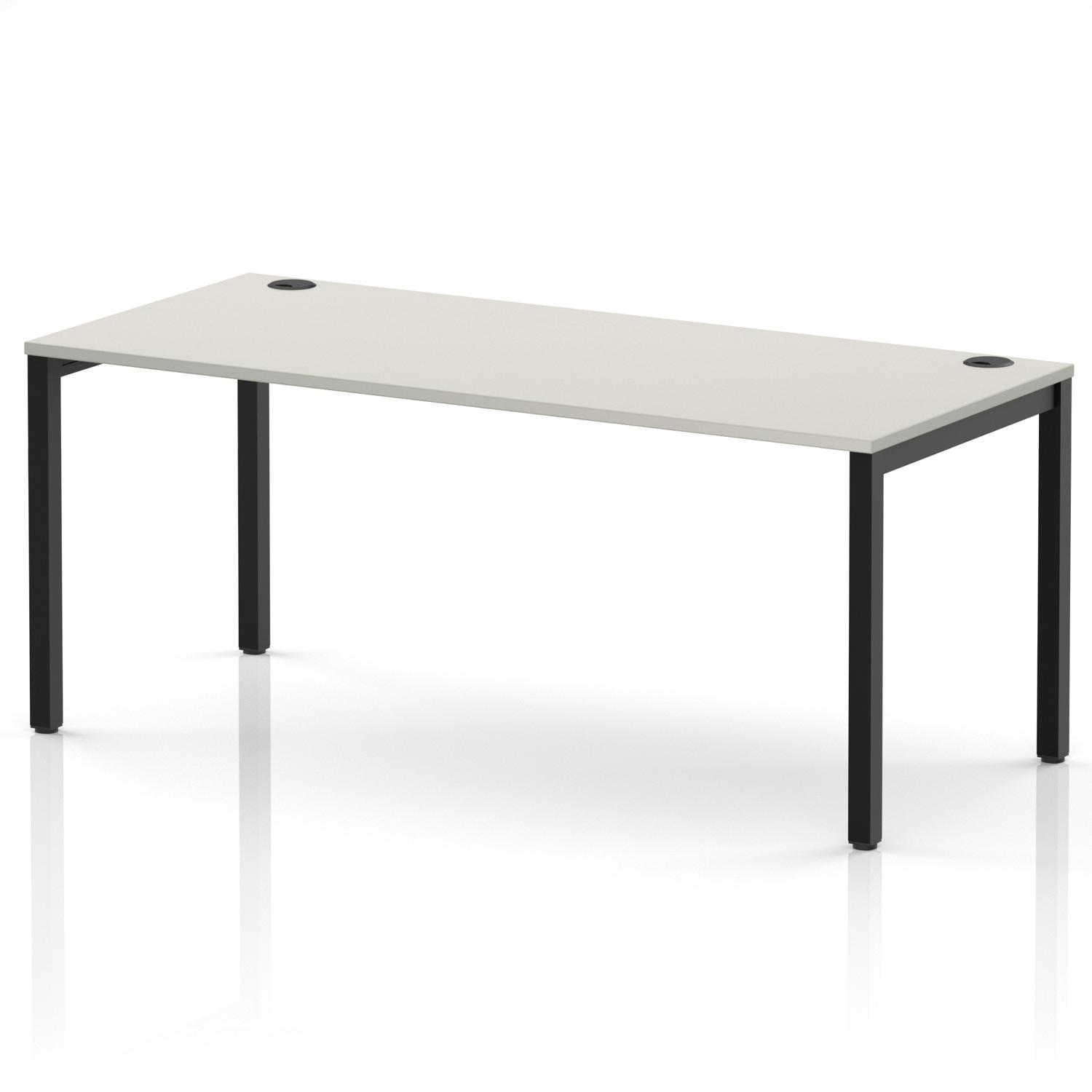 Impulse Bench Single Row 1800 Black Frame Office Bench Desk Dove Grey Impulse Bench Single Row 1800 Black Frame Office Bench Desk Dove Grey