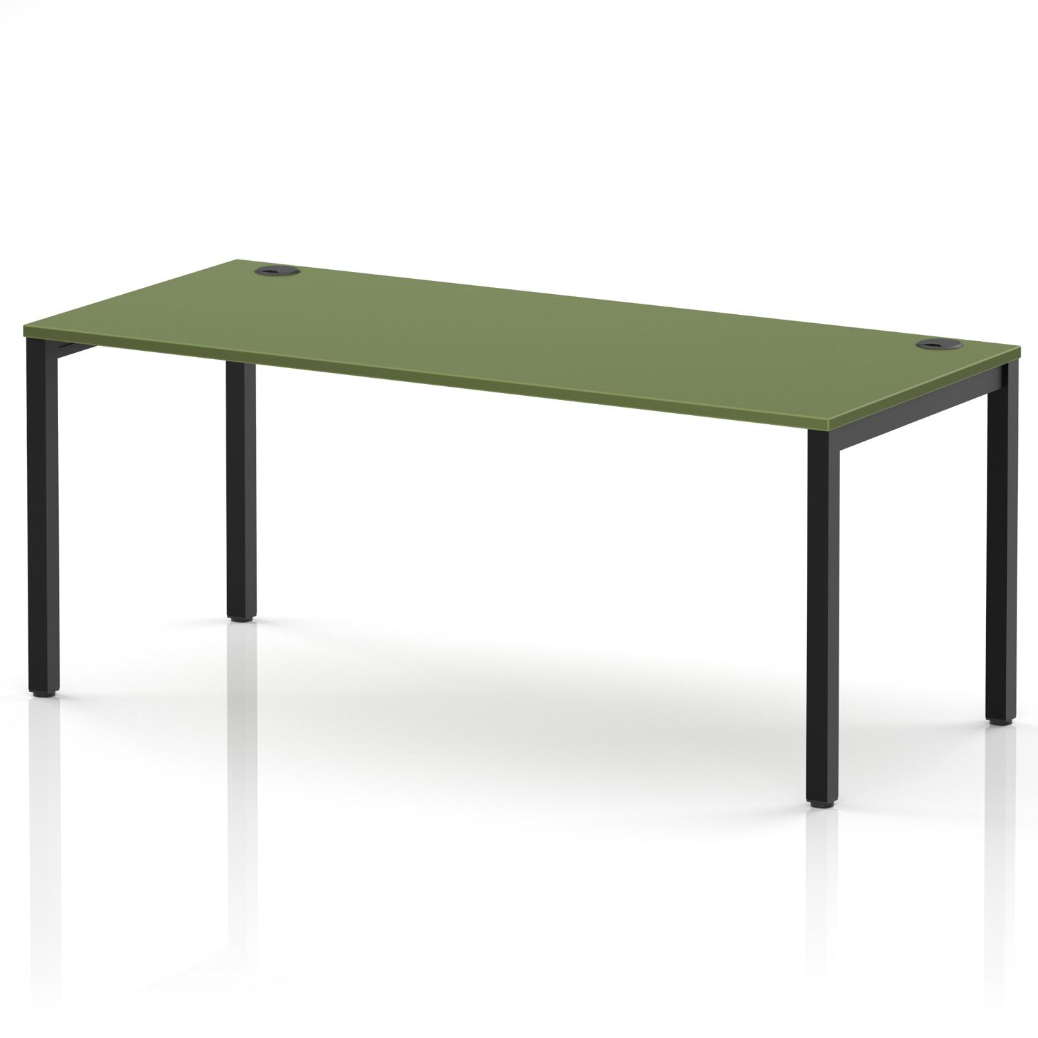 Impulse Bench Single Row 1800 Black Frame Office Bench Desk Moss Green Impulse Bench Single Row 1800 Black Frame Office Bench Desk Moss Green