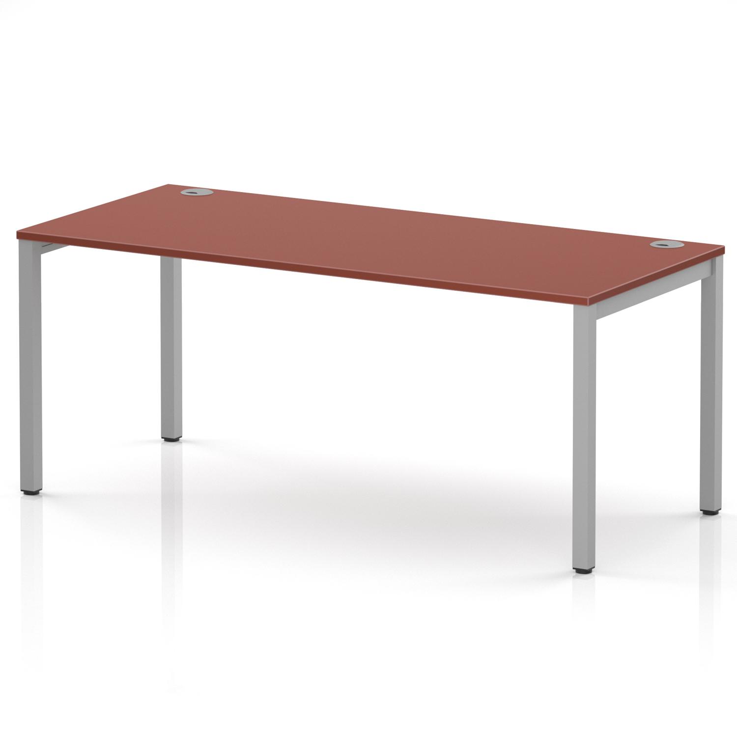 Impulse Bench Single Row 1800 Silver Frame Office Bench Desk Brick Red Impulse Bench Single Row 1800 Silver Frame Office Bench Desk Brick Red