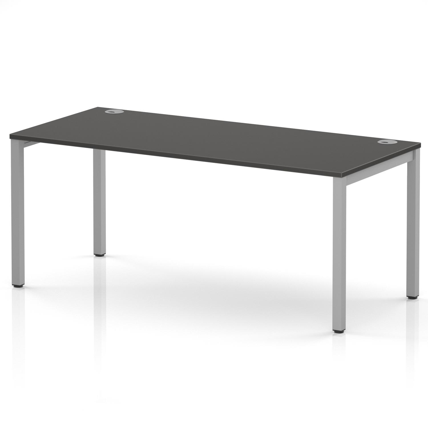 Impulse Bench Single Row 1800 Silver Frame Office Bench Desk Carbon Grey Impulse Bench Single Row 1800 Silver Frame Office Bench Desk Carbon Grey