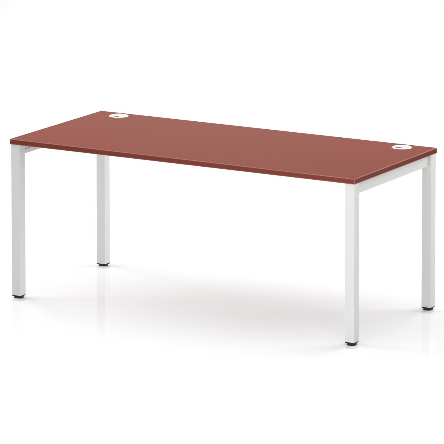 Impulse Bench Single Row 1800 White Frame Office Bench Desk Brick Red