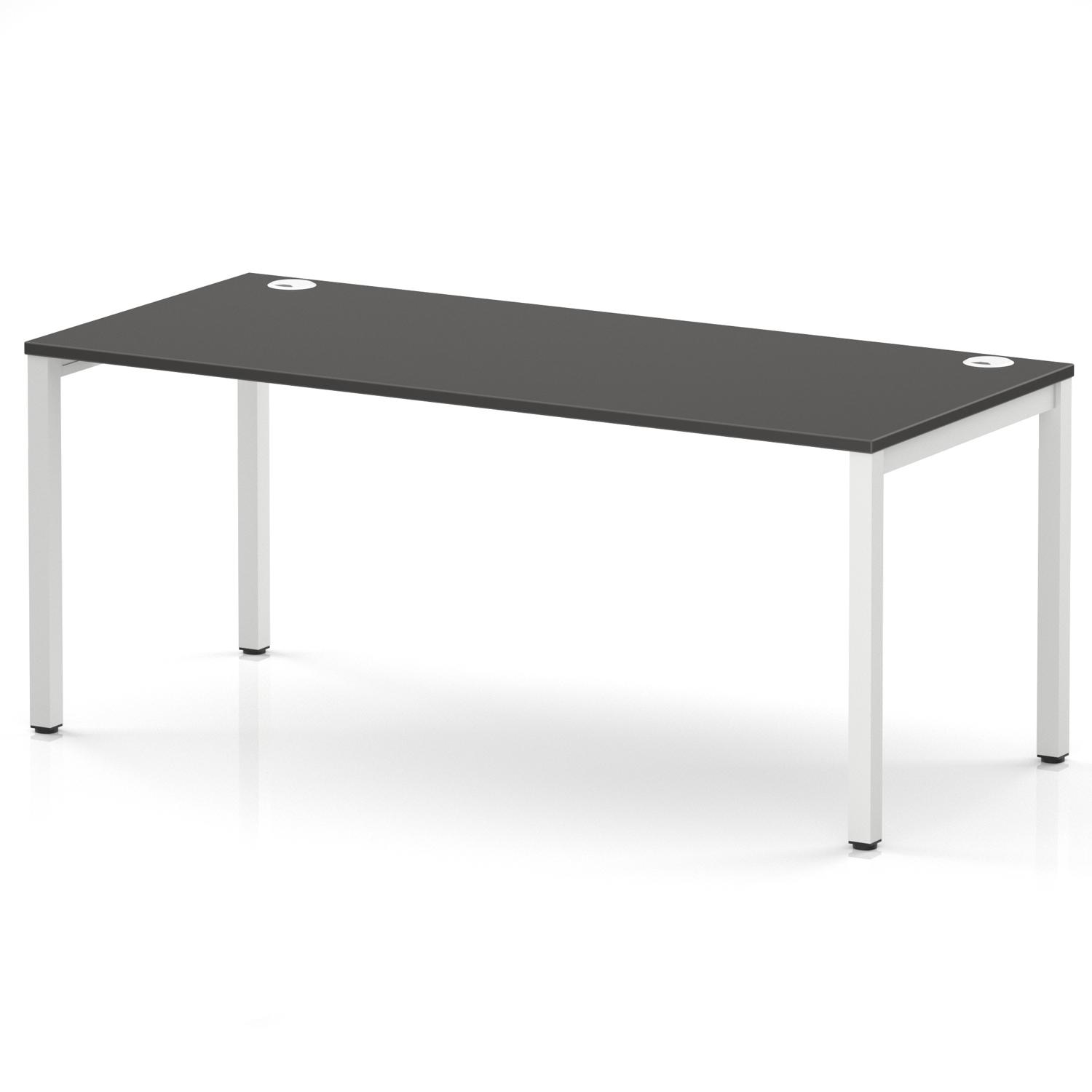 Impulse Bench Single Row 1800 White Frame Office Bench Desk Carbon Grey Impulse Bench Single Row 1800 White Frame Office Bench Desk Carbon Grey