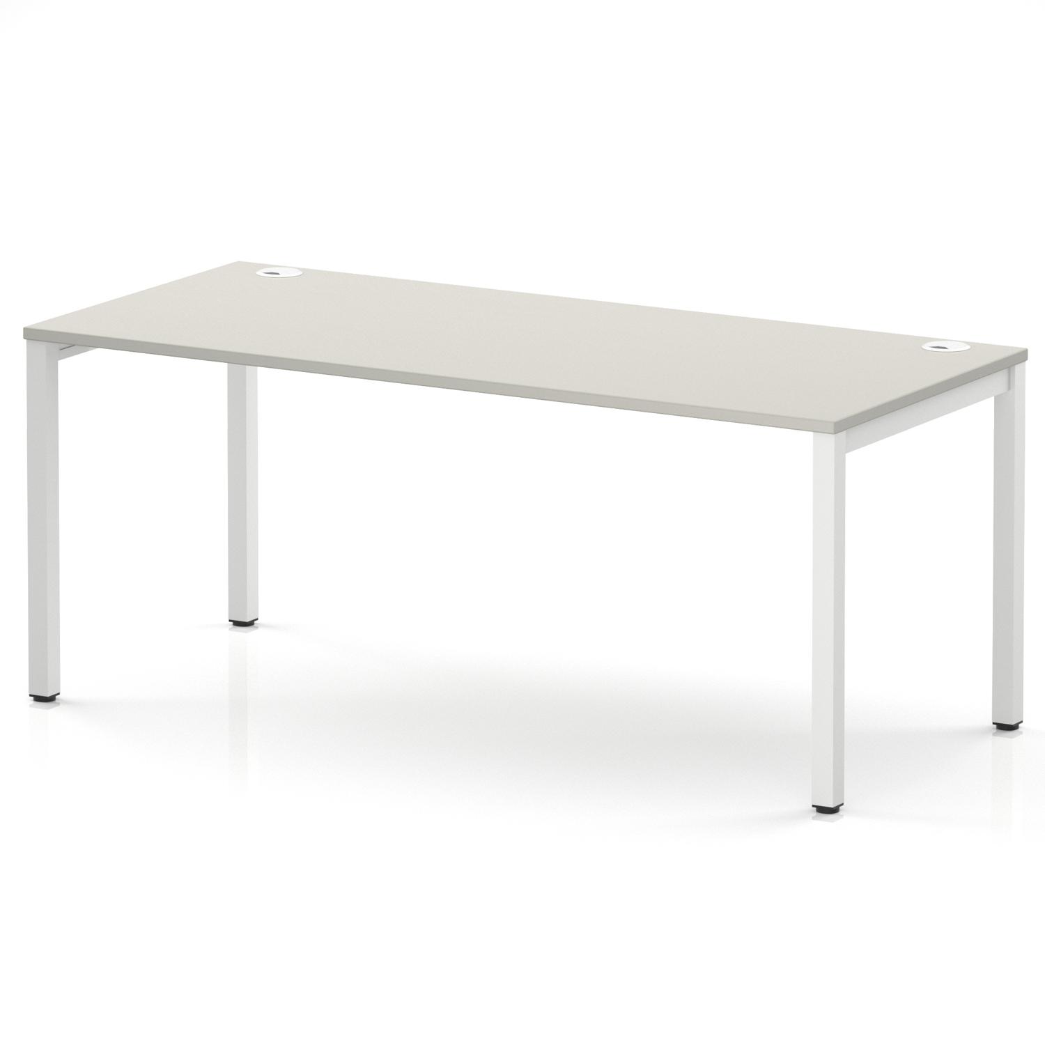 Impulse Bench Single Row 1800 White Frame Office Bench Desk Dove Grey Impulse Bench Single Row 1800 White Frame Office Bench Desk Dove Grey