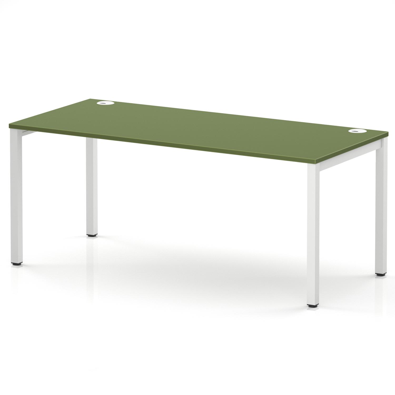 Impulse Bench Single Row 1800 White Frame Office Bench Desk Moss Green Impulse Bench Single Row 1800 White Frame Office Bench Desk Moss Green