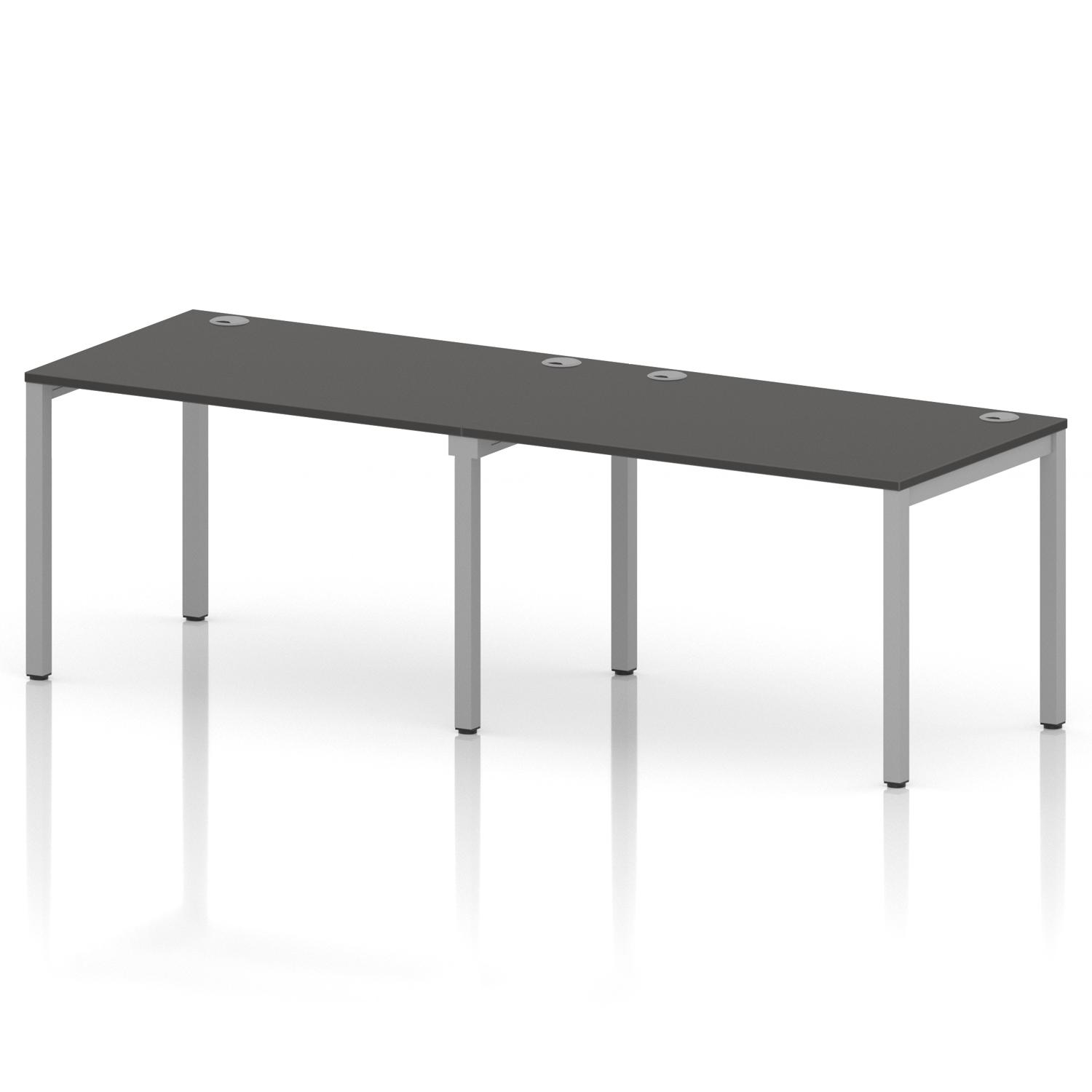 Impulse Bench Single Row 2 Person 1200 Silver Frame Office Bench Desk Carbon Grey Impulse Bench Single Row 2 Person 1200 Silver Frame Office Bench Desk Carbon Grey