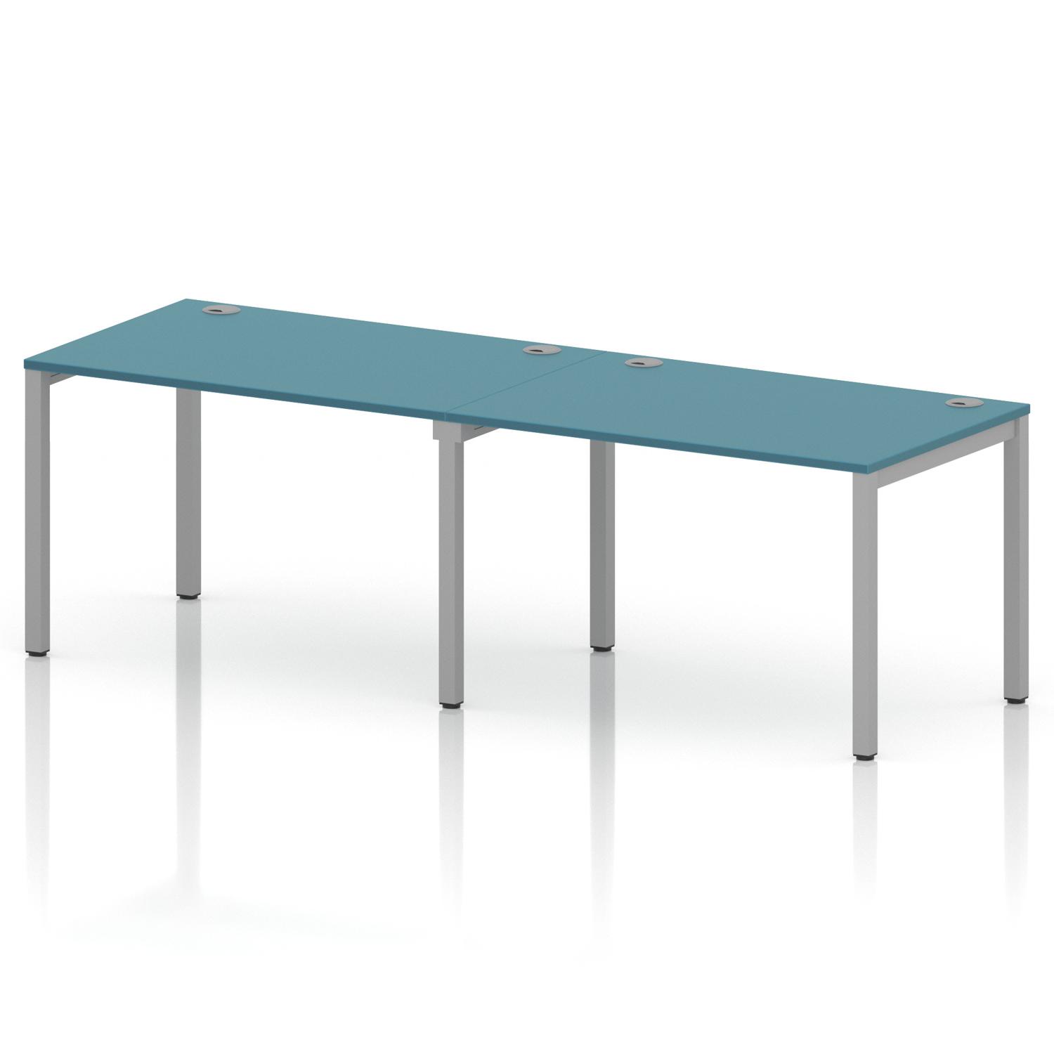 Impulse Bench Single Row 2 Person 1200 Silver Frame Office Bench Desk Dark Teal Impulse Bench Single Row 2 Person 1200 Silver Frame Office Bench Desk Dark Teal