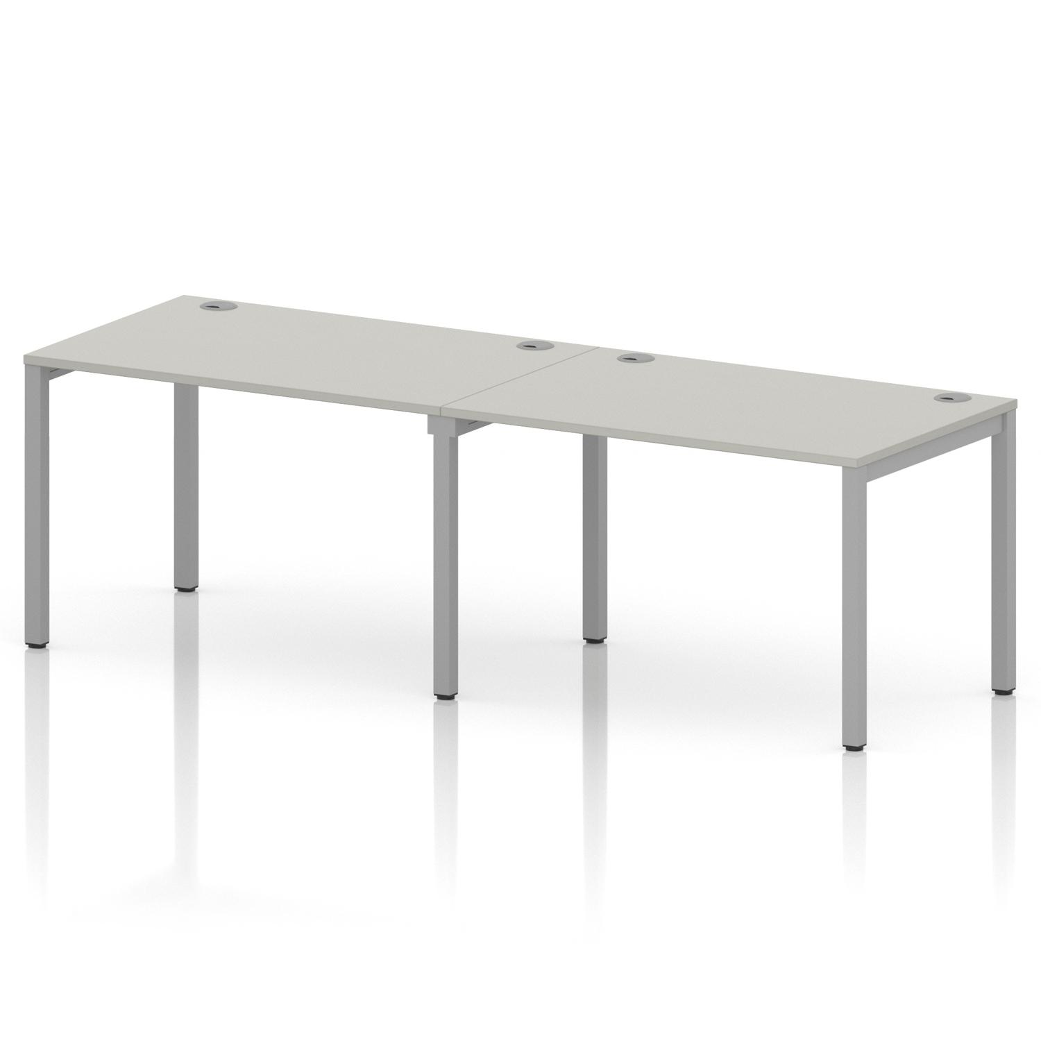 Impulse Bench Single Row 2 Person 1200 Silver Frame Office Bench Desk Dove Grey