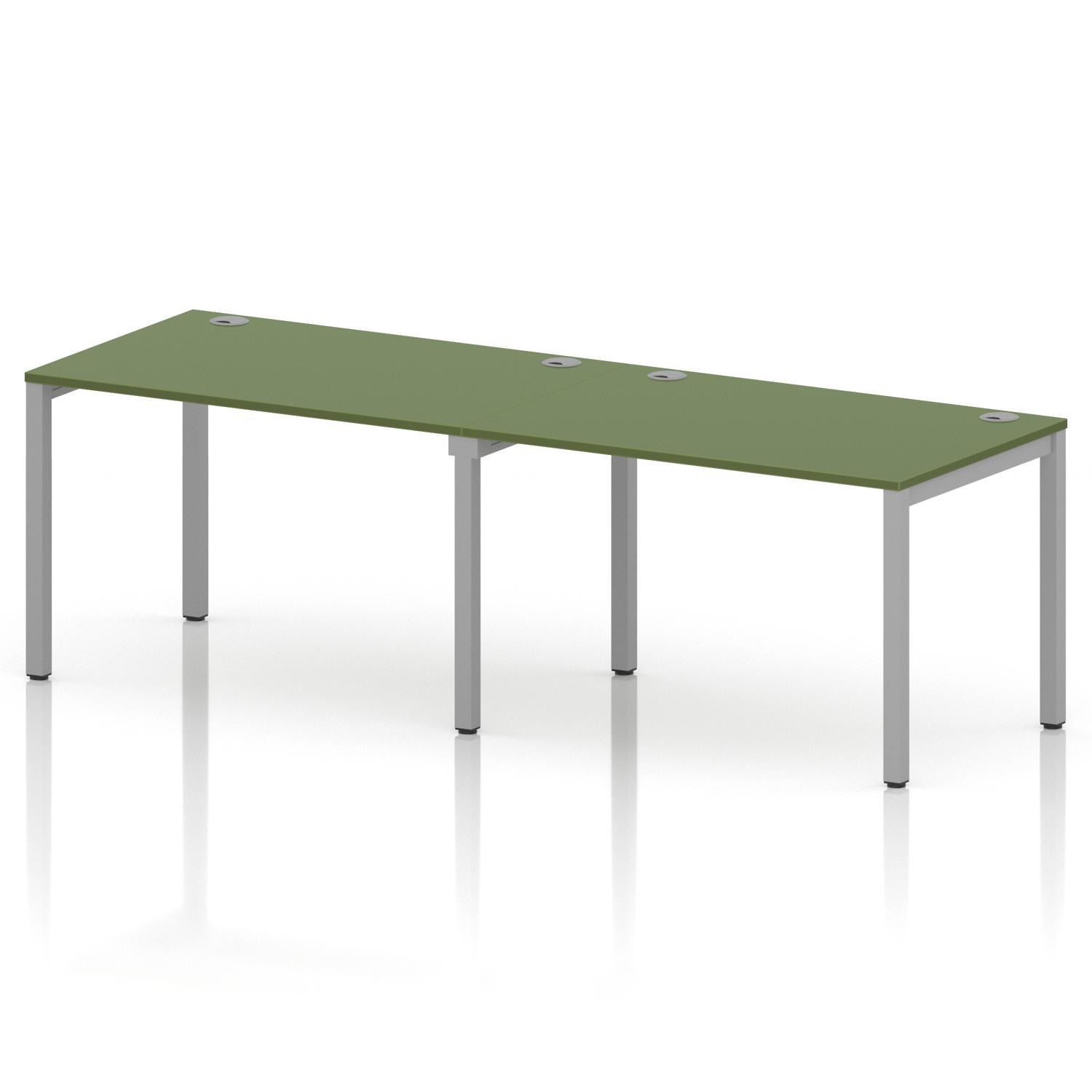 Impulse Bench Single Row 2 Person 1200 Silver Frame Office Bench Desk Moss Green Impulse Bench Single Row 2 Person 1200 Silver Frame Office Bench Desk Moss Green