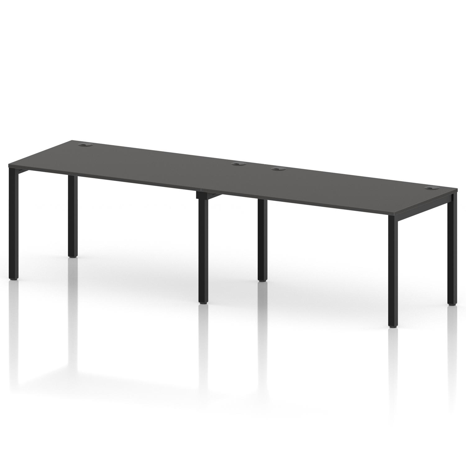 Impulse Bench Single Row 2 Person 1400 Black Frame Office Bench Desk Carbon Grey Impulse Bench Single Row 2 Person 1400 Black Frame Office Bench Desk Carbon Grey