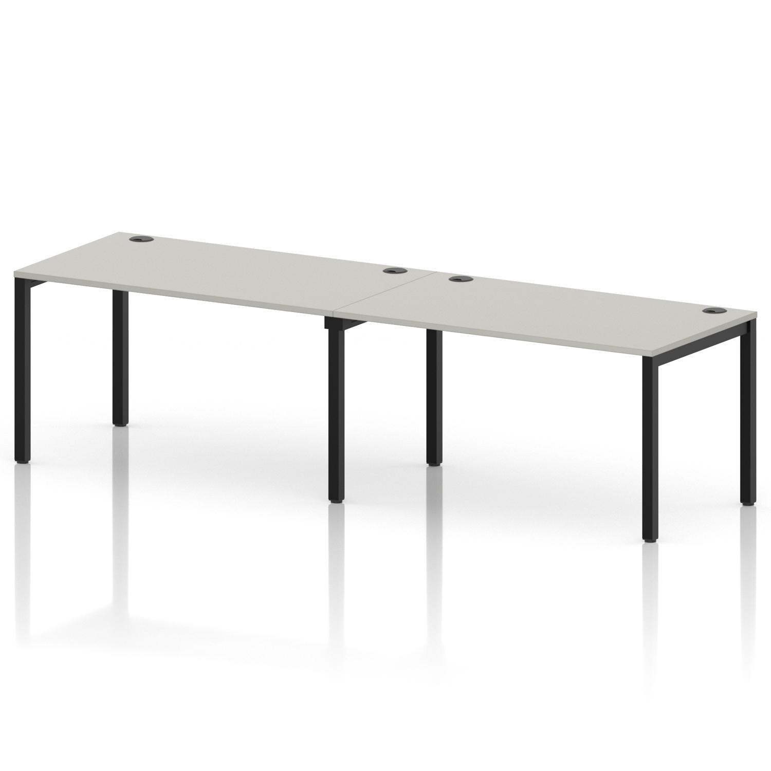 Impulse Bench Single Row 2 Person 1400 Black Frame Office Bench Desk Dove Grey Impulse Bench Single Row 2 Person 1400 Black Frame Office Bench Desk Dove Grey