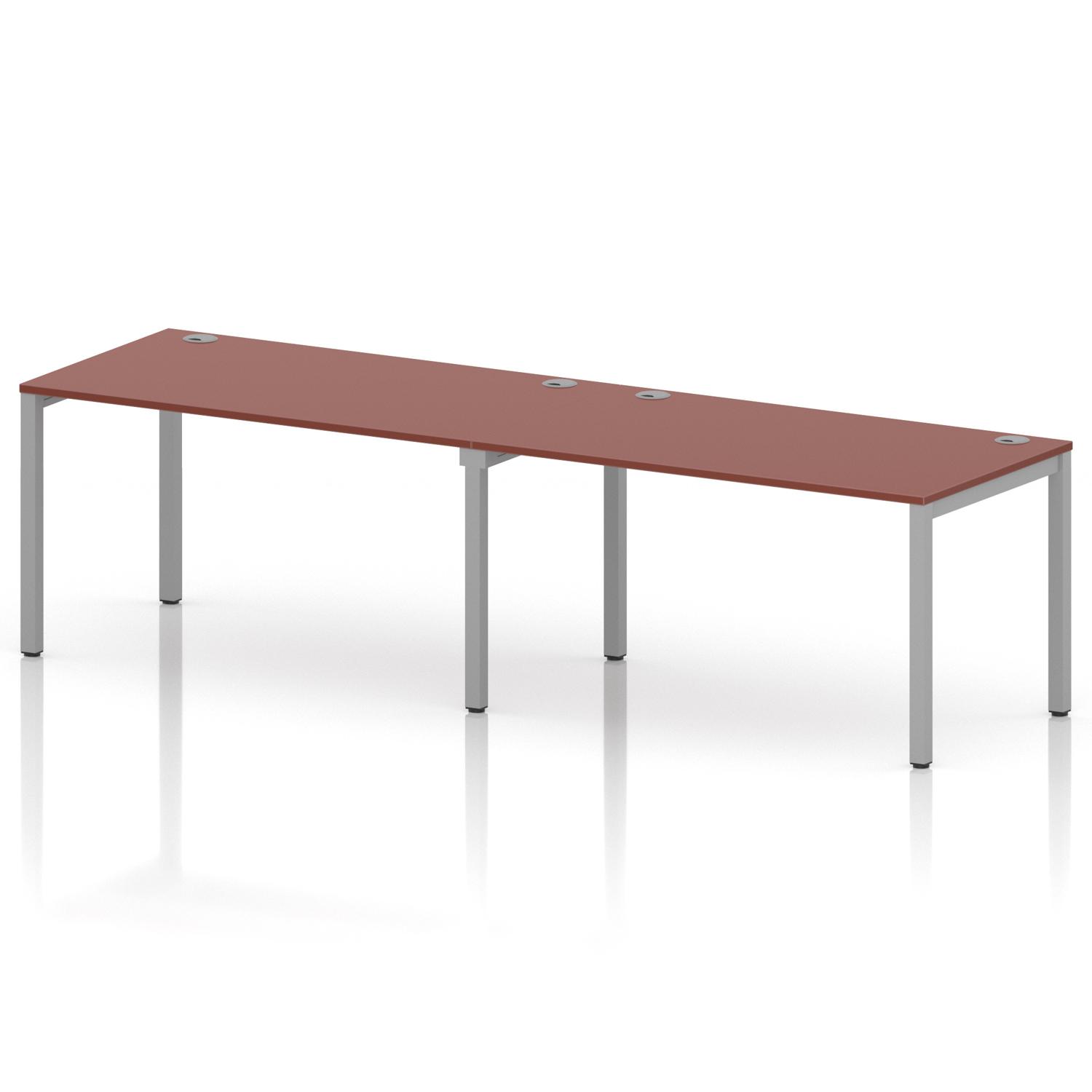 Impulse Bench Single Row 2 Person 1400 Silver Frame Office Bench Desk Brick Red Impulse Bench Single Row 2 Person 1400 Silver Frame Office Bench Desk Brick Red