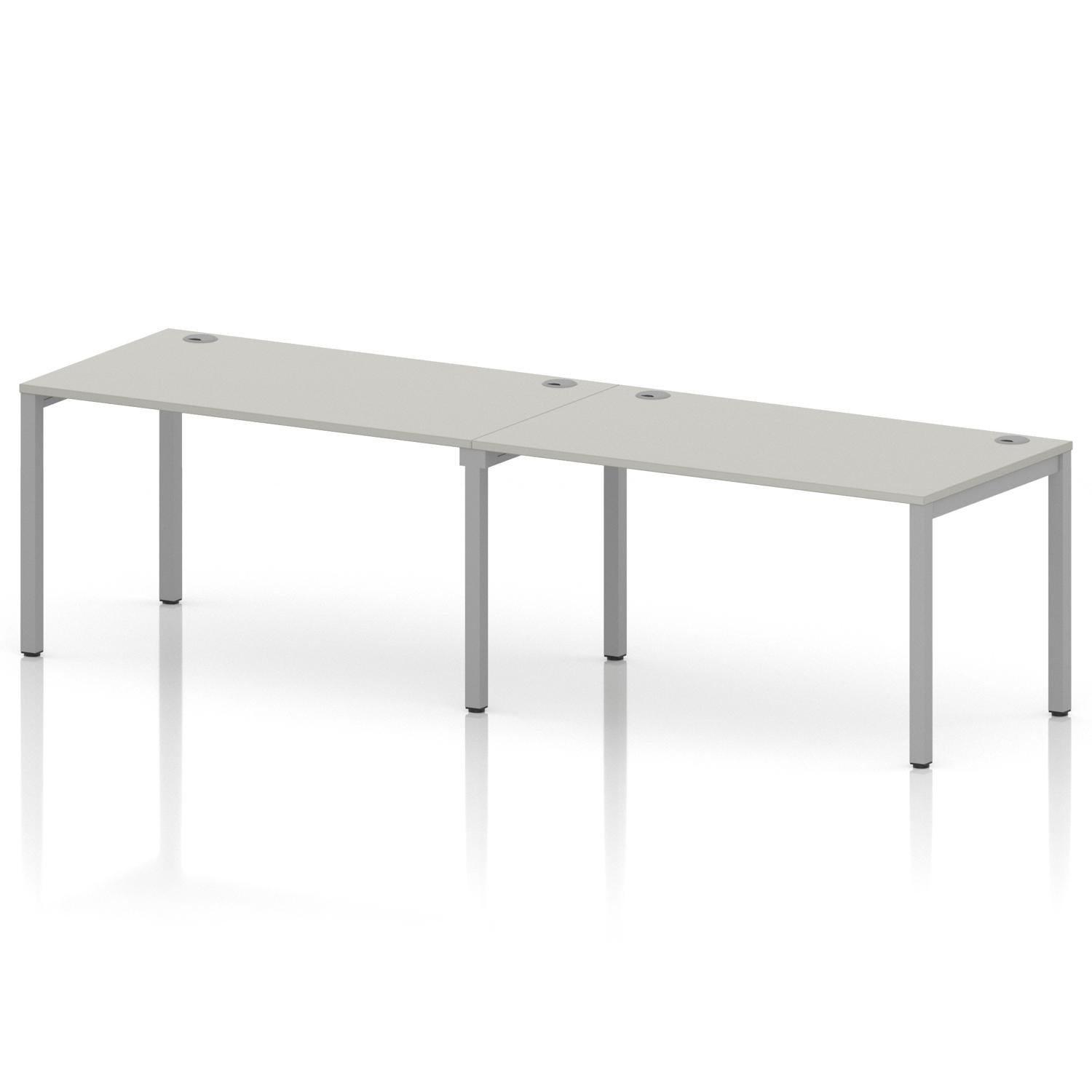Impulse Bench Single Row 2 Person 1400 Silver Frame Office Bench Desk Dove Grey Impulse Bench Single Row 2 Person 1400 Silver Frame Office Bench Desk Dove Grey
