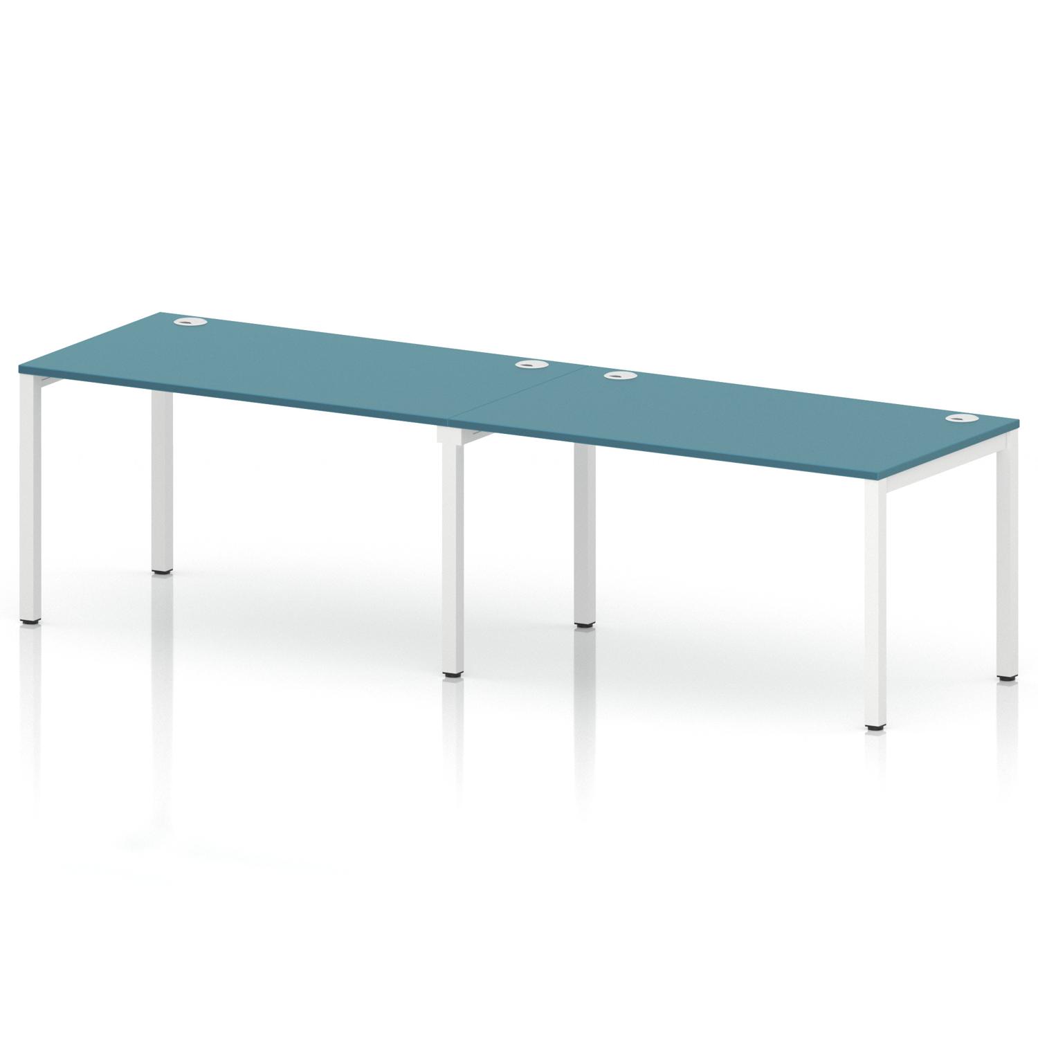 Impulse Bench Single Row 2 Person 1400 White Frame Office Bench Desk Dark Teal Impulse Bench Single Row 2 Person 1400 White Frame Office Bench Desk Dark Teal