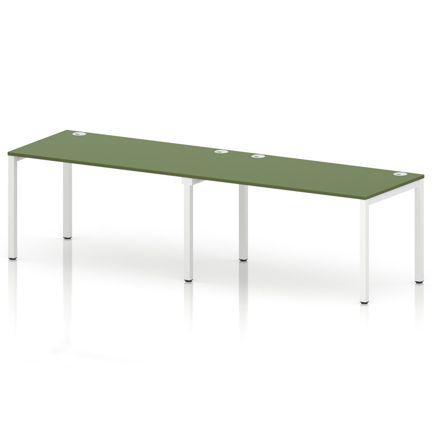 Impulse Bench Single Row 2 Person 1400 White Frame Office Bench Desk Moss Green Impulse Bench Single Row 2 Person 1400 White Frame Office Bench Desk Moss Green