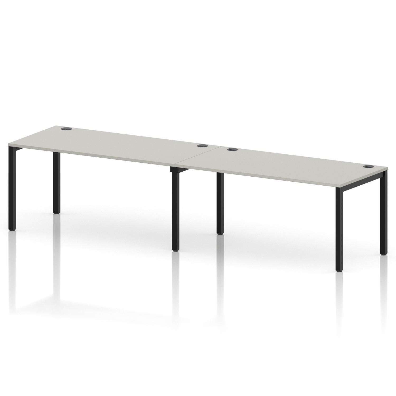 Impulse Bench Single Row 2 Person 1600 Black Frame Office Bench Desk Dove Grey Impulse Bench Single Row 2 Person 1600 Black Frame Office Bench Desk Dove Grey