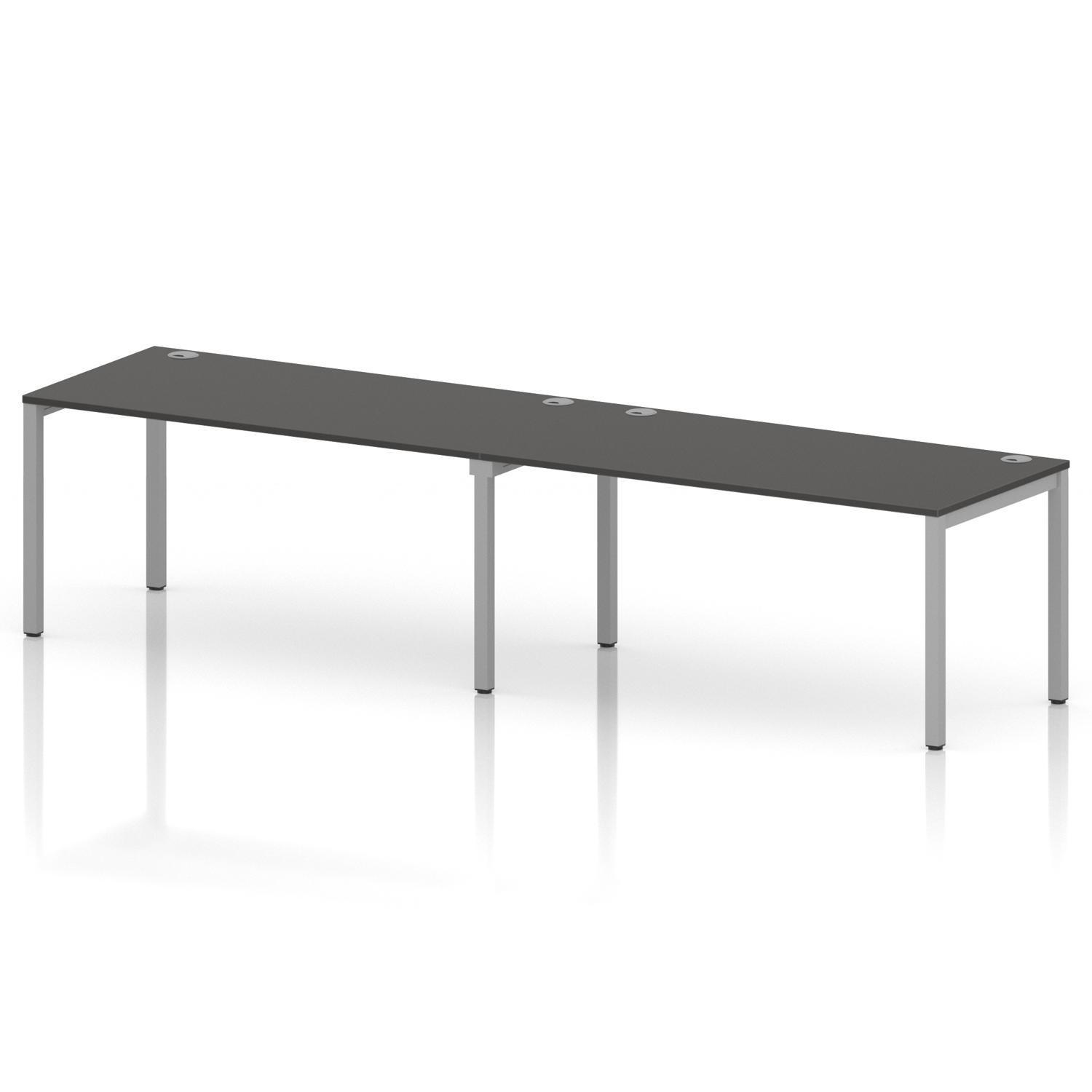 Impulse Bench Single Row 2 Person 1600 Silver Frame Office Bench Desk Carbon Grey Impulse Bench Single Row 2 Person 1600 Silver Frame Office Bench Desk Carbon Grey