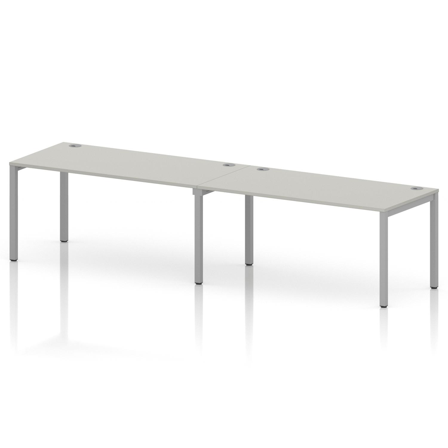 Impulse Bench Single Row 2 Person 1600 Silver Frame Office Bench Desk Dove Grey Impulse Bench Single Row 2 Person 1600 Silver Frame Office Bench Desk Dove Grey