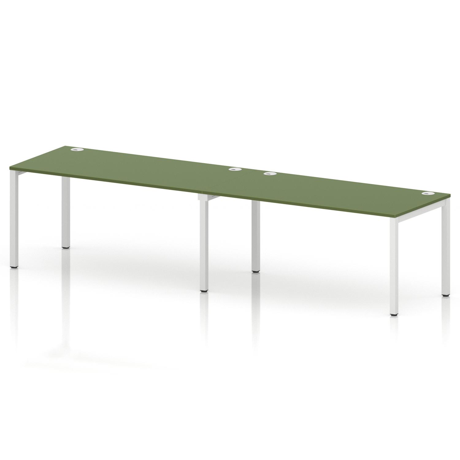 Impulse Bench Single Row 2 Person 1600 White Frame Office Bench Desk Moss Green Impulse Bench Single Row 2 Person 1600 White Frame Office Bench Desk Moss Green