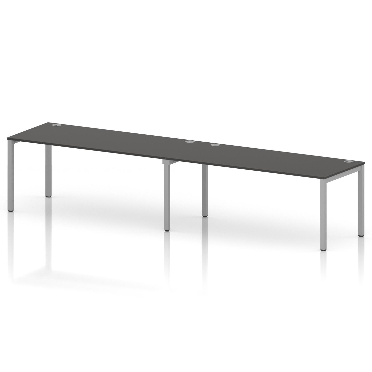 Impulse Bench Single Row 2 Person 1800 Silver Frame Office Bench Desk Carbon Grey Impulse Bench Single Row 2 Person 1800 Silver Frame Office Bench Desk Carbon Grey