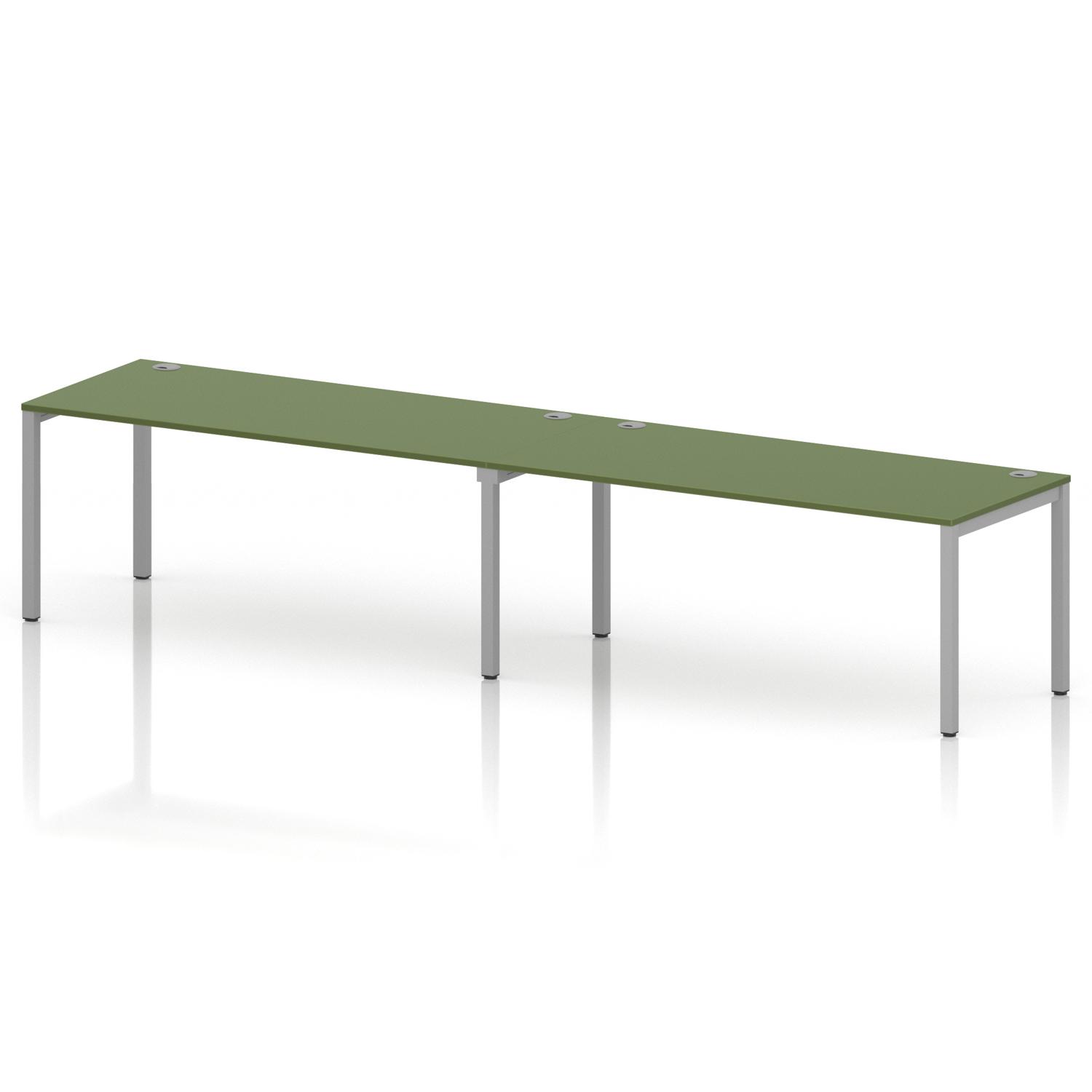 Impulse Bench Single Row 2 Person 1800 Silver Frame Office Bench Desk Moss Green Impulse Bench Single Row 2 Person 1800 Silver Frame Office Bench Desk Moss Green