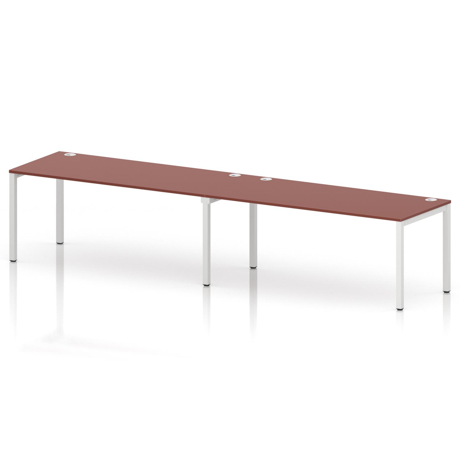 Impulse Bench Single Row 2 Person 1800 White Frame Office Bench Desk Brick Red