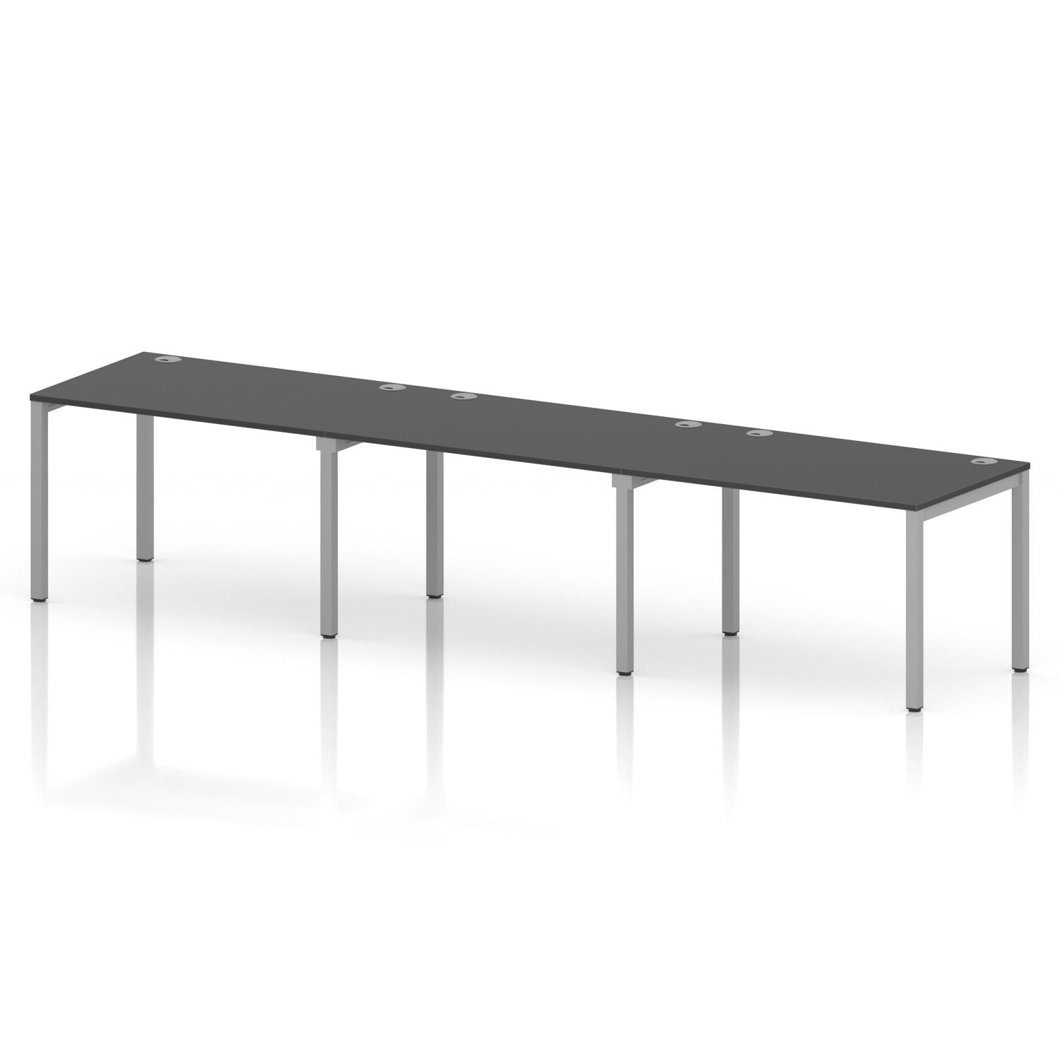 Impulse Bench Single Row 3 Person 1200 Silver Frame Office Bench Desk Carbon Grey Impulse Bench Single Row 3 Person 1200 Silver Frame Office Bench Desk Carbon Grey