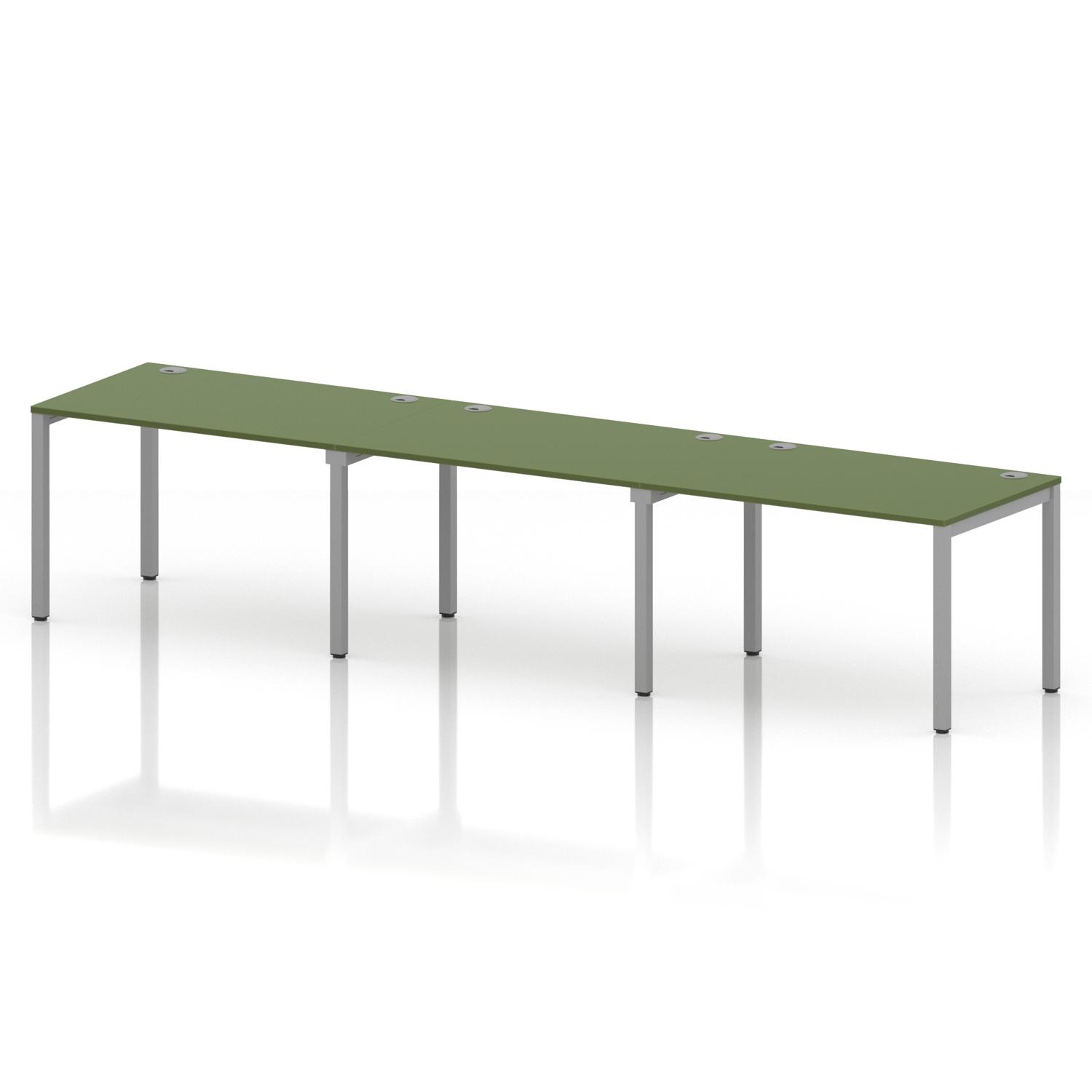 Impulse Bench Single Row 3 Person 1200 Silver Frame Office Bench Desk Moss Green Impulse Bench Single Row 3 Person 1200 Silver Frame Office Bench Desk Moss Green