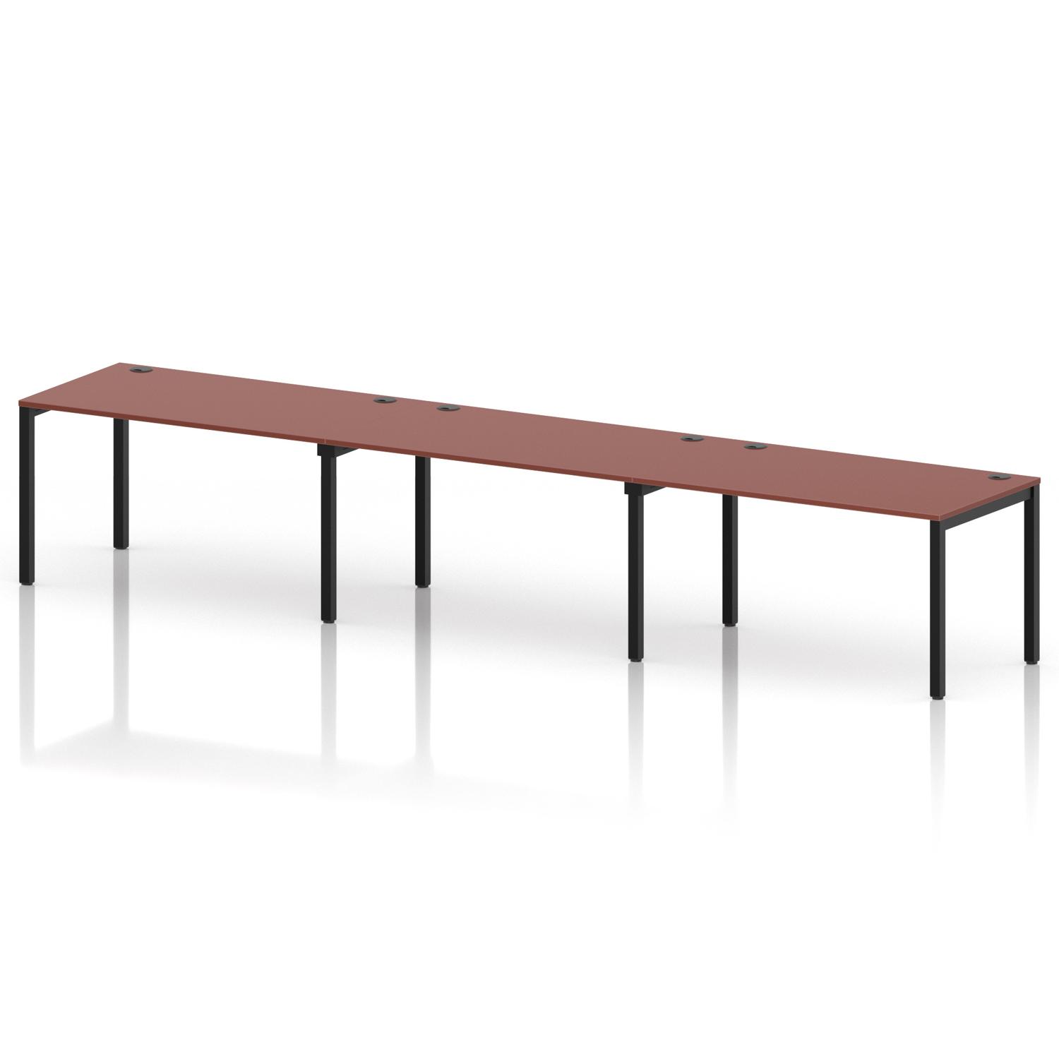 Impulse Bench Single Row 3 Person 1400 Black Frame Office Bench Desk Brick Red