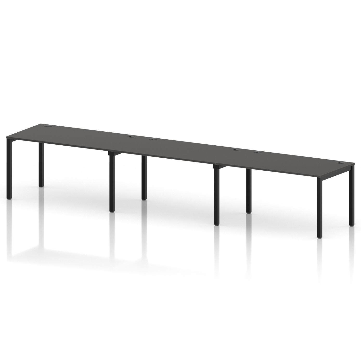 Impulse Bench Single Row 3 Person 1400 Black Frame Office Bench Desk Carbon Grey Impulse Bench Single Row 3 Person 1400 Black Frame Office Bench Desk Carbon Grey
