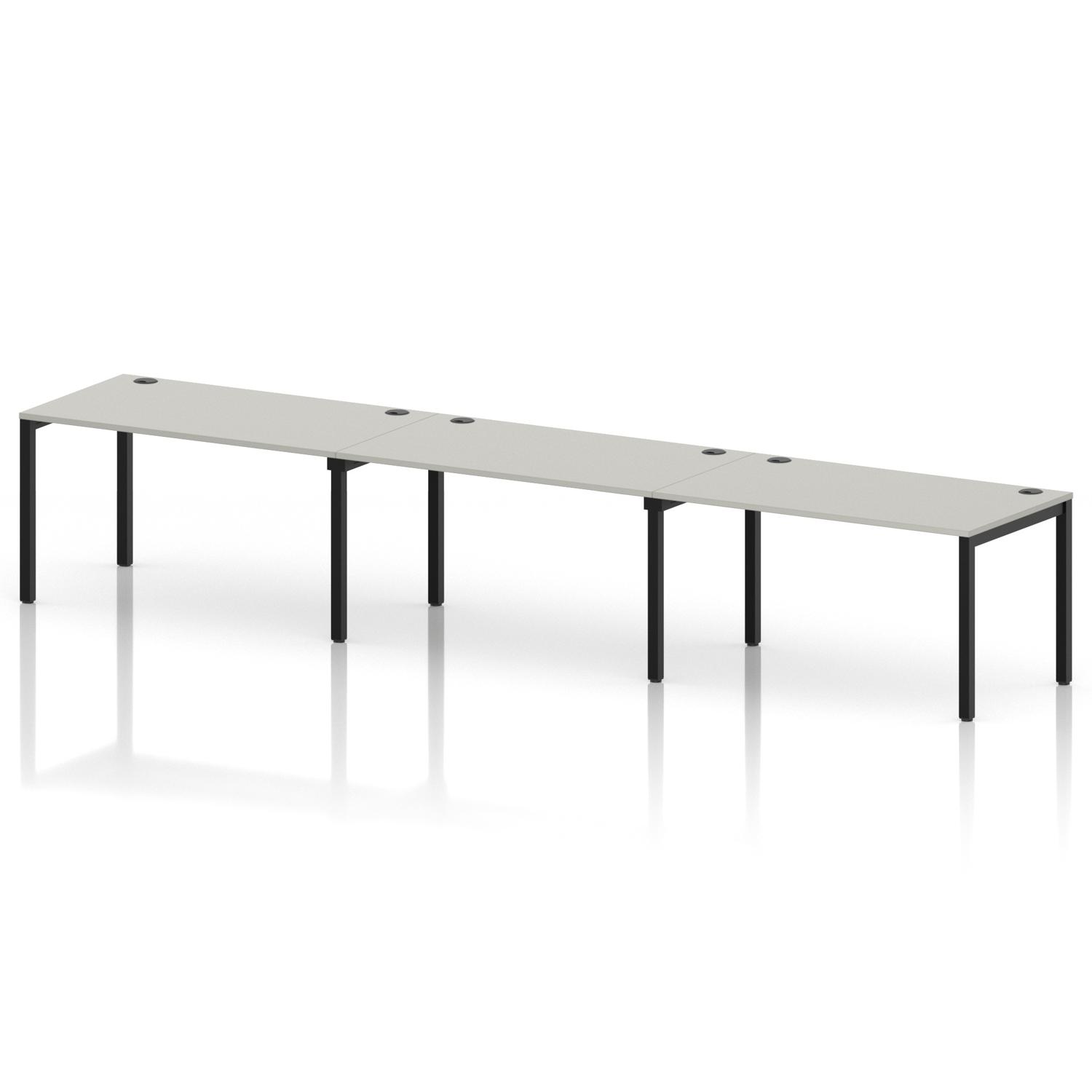 Impulse Bench Single Row 3 Person 1400 Black Frame Office Bench Desk Dove Grey Impulse Bench Single Row 3 Person 1400 Black Frame Office Bench Desk Dove Grey