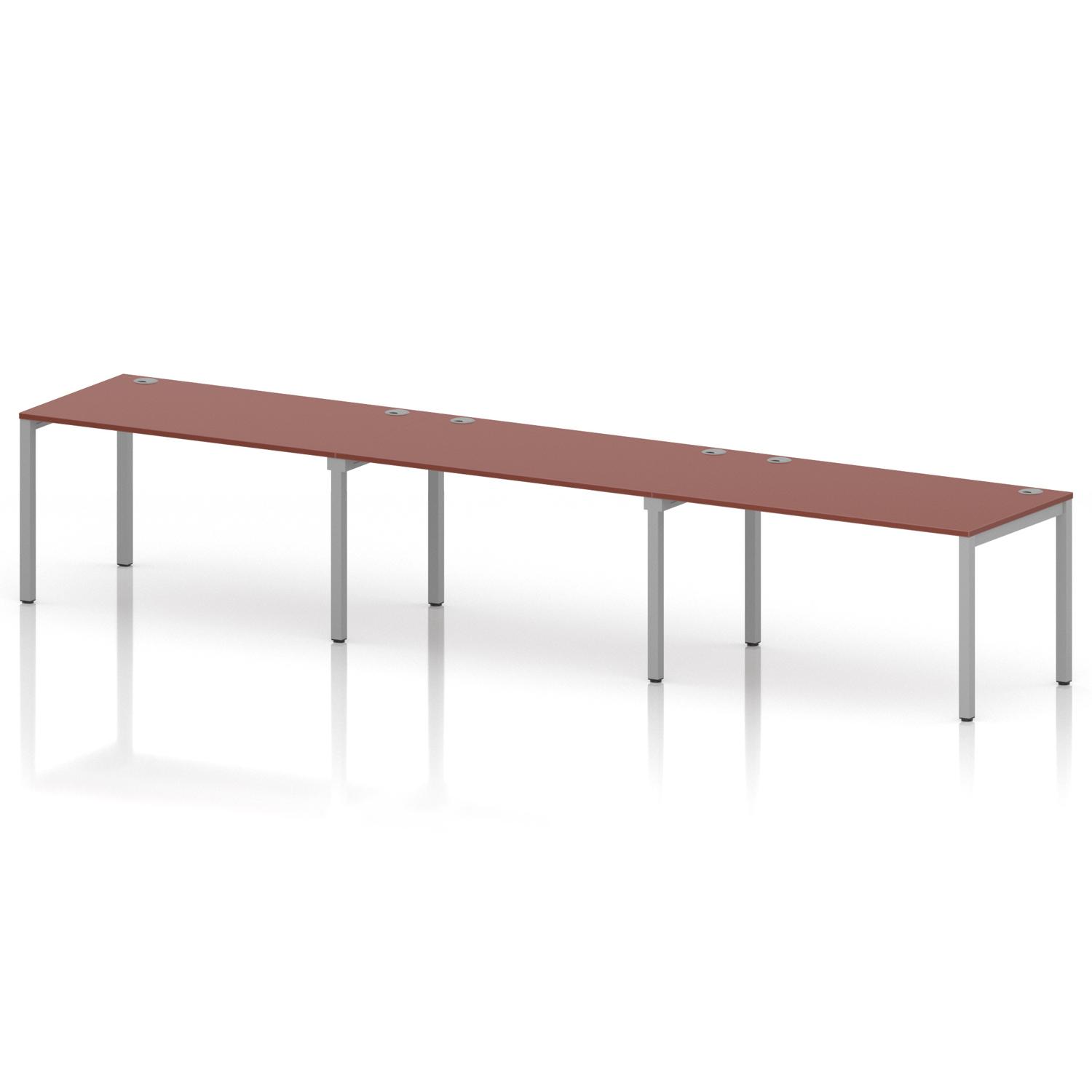 Impulse Bench Single Row 3 Person 1400 Silver Frame Office Bench Desk Brick Red Impulse Bench Single Row 3 Person 1400 Silver Frame Office Bench Desk Brick Red