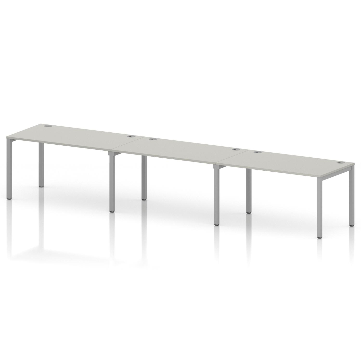 Impulse Bench Single Row 3 Person 1400 Silver Frame Office Bench Desk Dove Grey Impulse Bench Single Row 3 Person 1400 Silver Frame Office Bench Desk Dove Grey