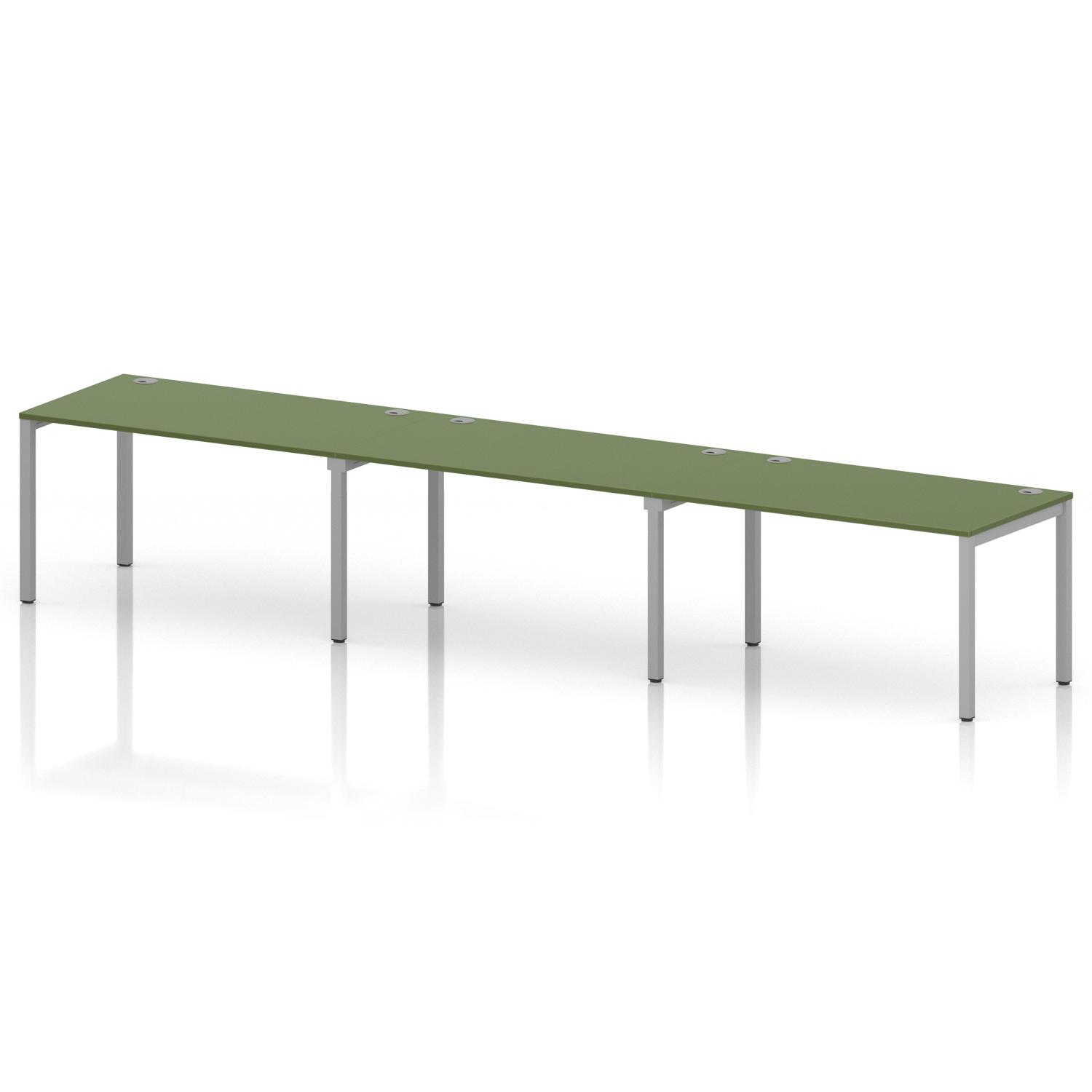 Impulse Bench Single Row 3 Person 1400 Silver Frame Office Bench Desk Moss Green Impulse Bench Single Row 3 Person 1400 Silver Frame Office Bench Desk Moss Green
