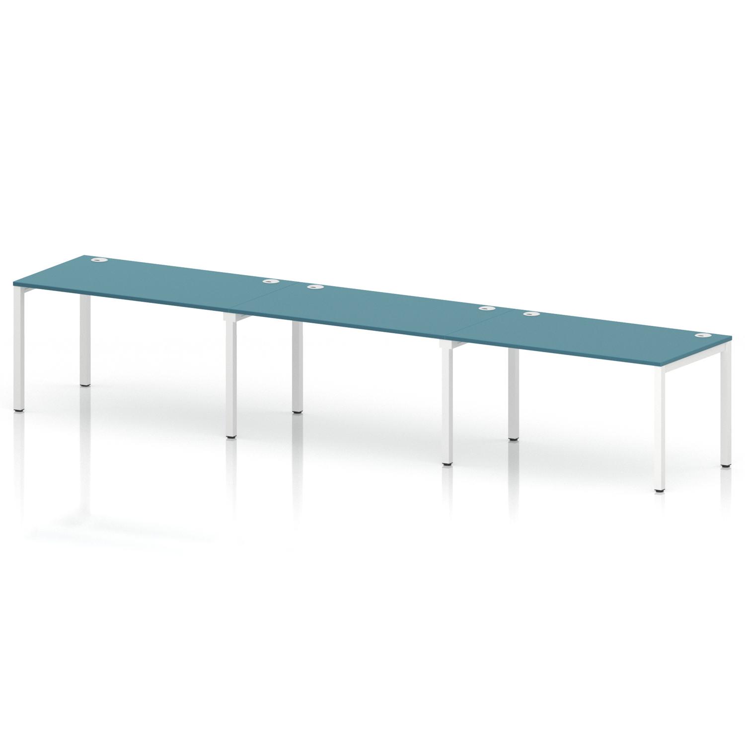 Impulse Bench Single Row 3 Person 1400 White Frame Office Bench Desk Dark Teal Impulse Bench Single Row 3 Person 1400 White Frame Office Bench Desk Dark Teal
