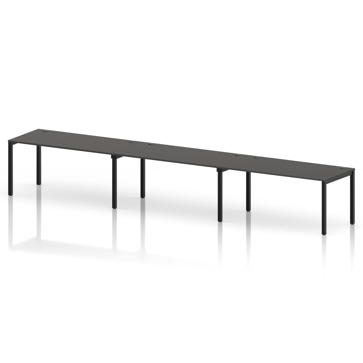 Impulse Bench Single Row 3 Person 1600 Black Frame Office Bench Desk Carbon Grey Impulse Bench Single Row 3 Person 1600 Black Frame Office Bench Desk Carbon Grey